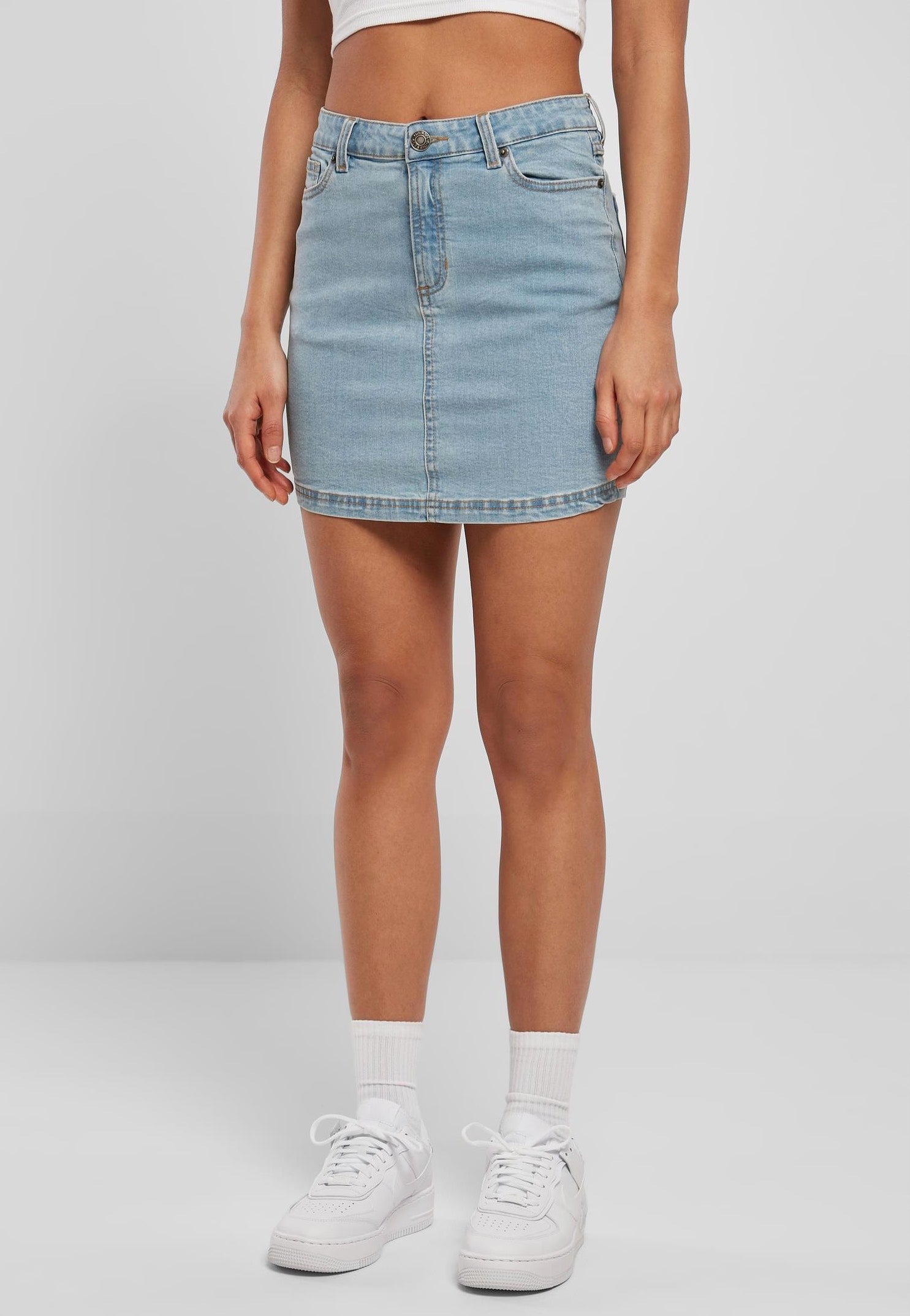 Urban Classics - Ladies Organic Stretch Denim Mini Clearblue Bleached - Skirt | Women-Image