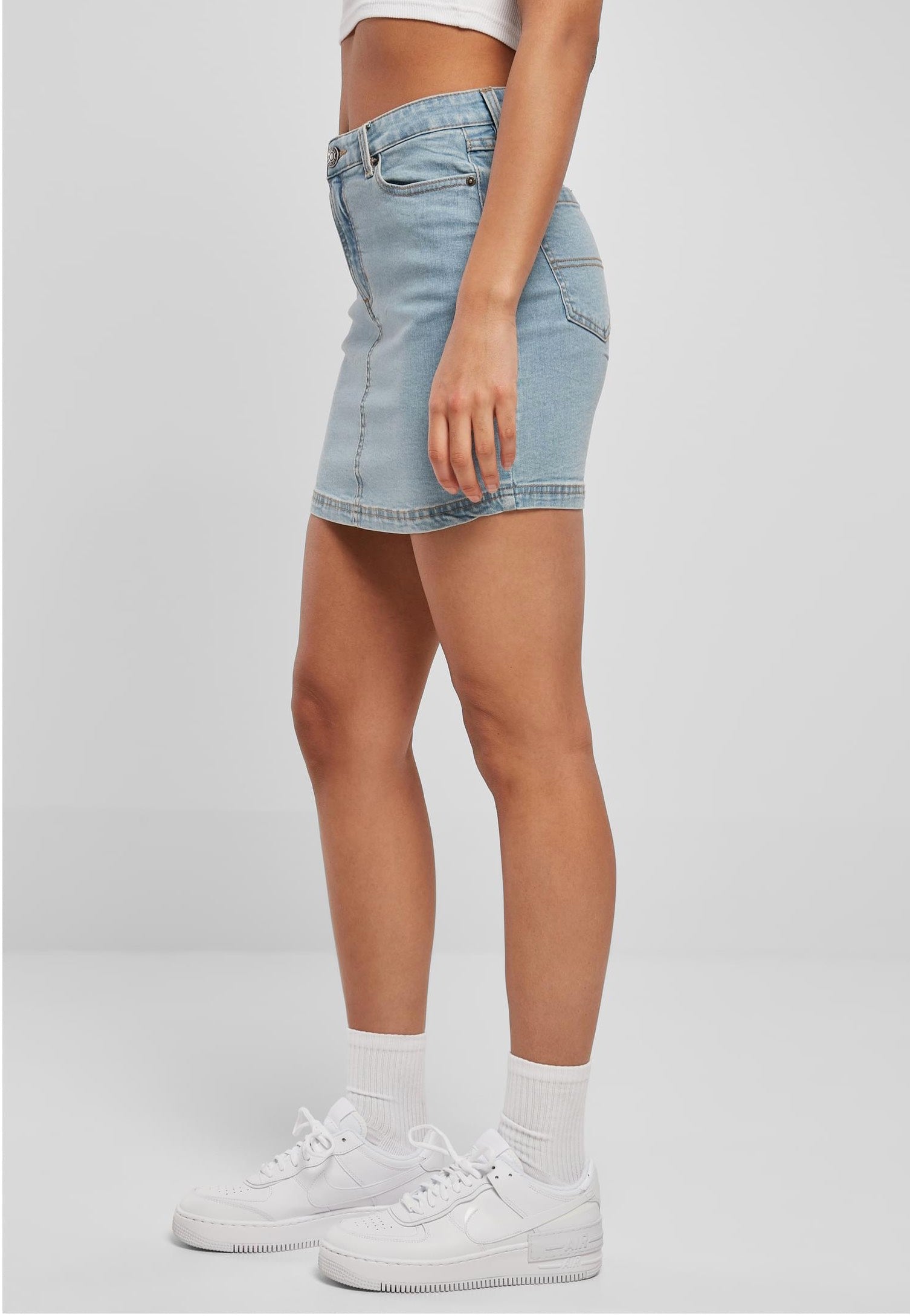 Urban Classics - Ladies Organic Stretch Denim Mini Clearblue Bleached - Skirt | Women-Image