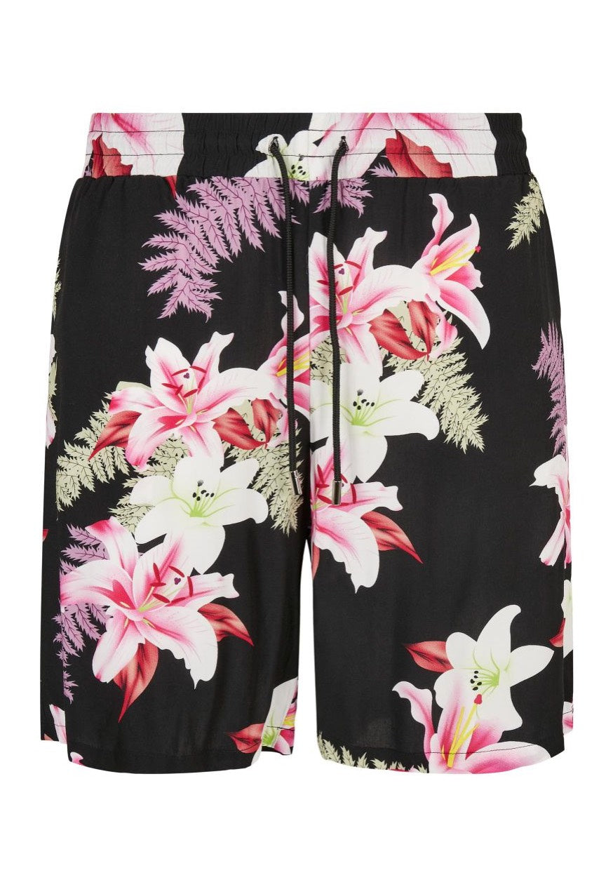 Urban Classics - Viscose AOP Resort Darkjungle - Shorts | Men-Image