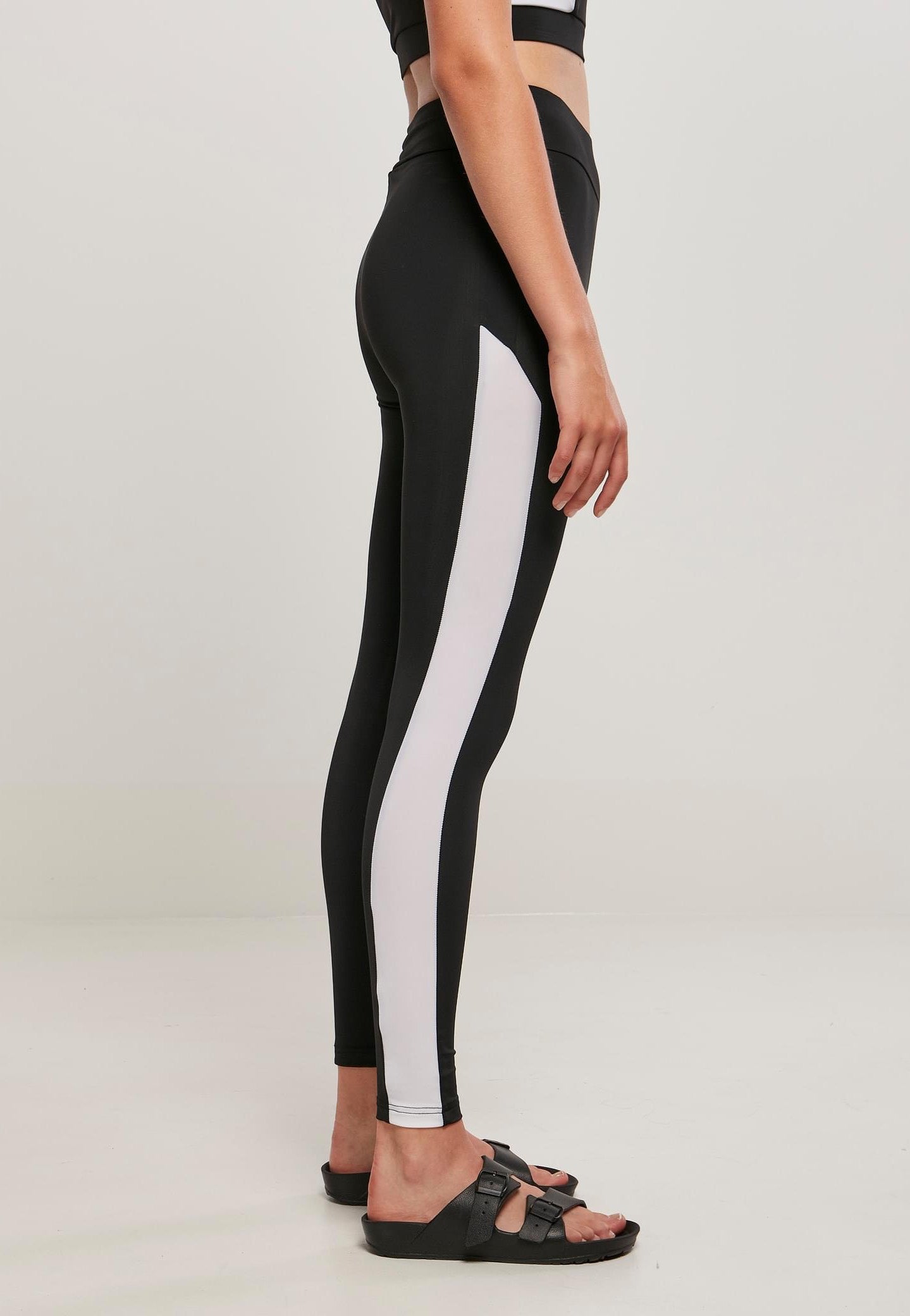 Urban Classics - Ladies Color Block Black/White - Leggings | Women-Image