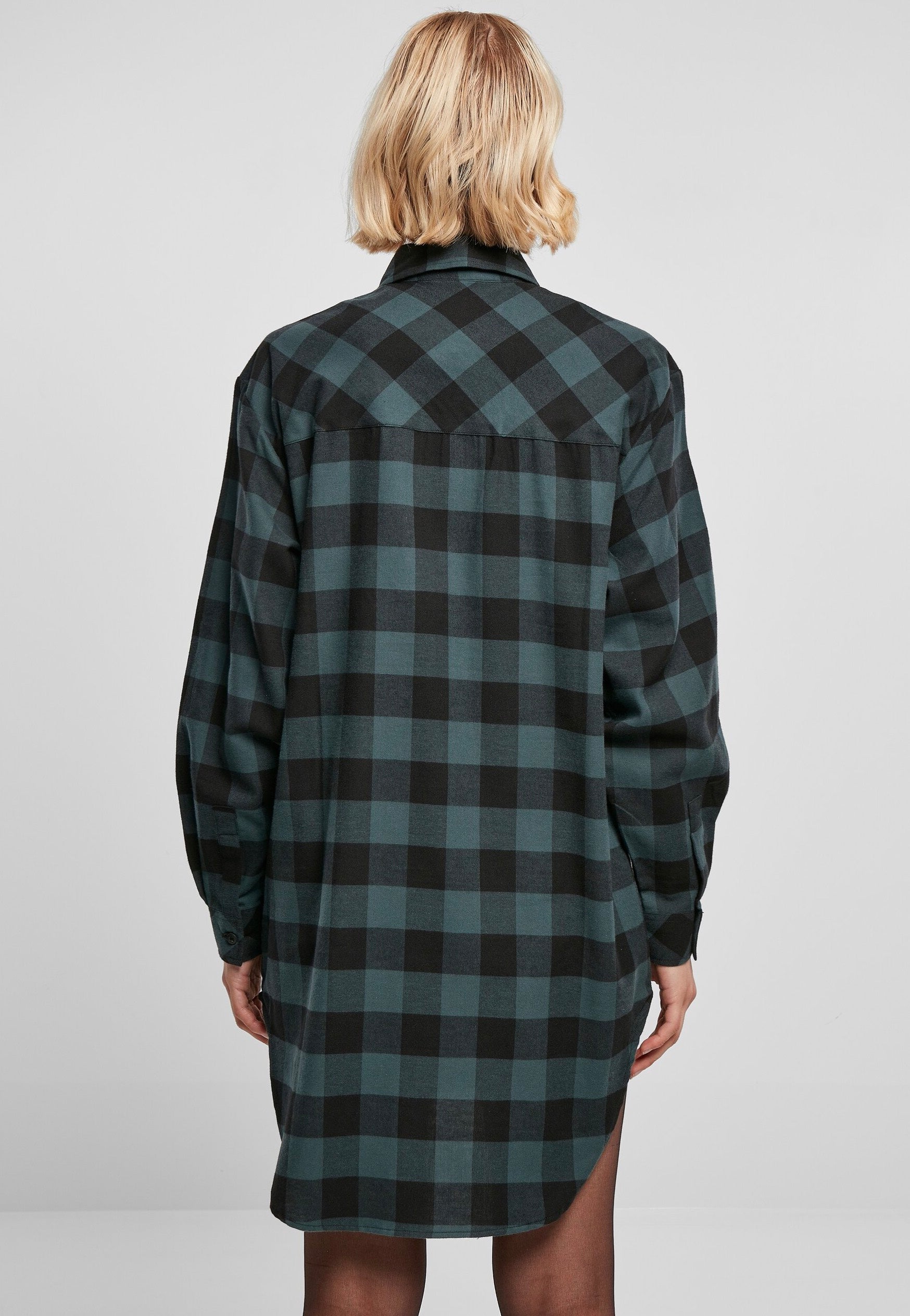 Urban Classics - Ladies Oversized Check Flannel Jasper/Black - Dress | Women-Image