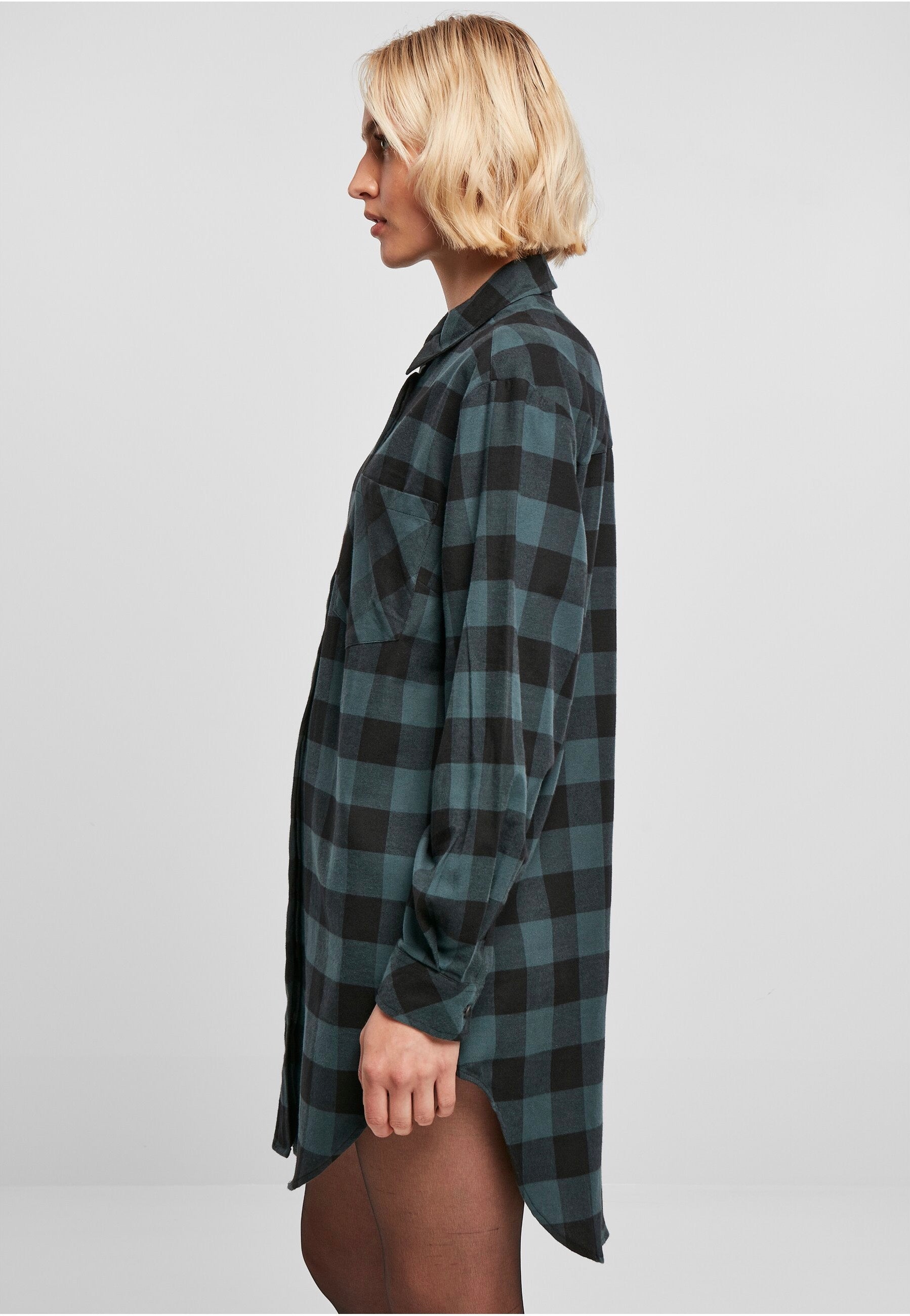 Urban Classics - Ladies Oversized Check Flannel Jasper/Black - Dress | Women-Image