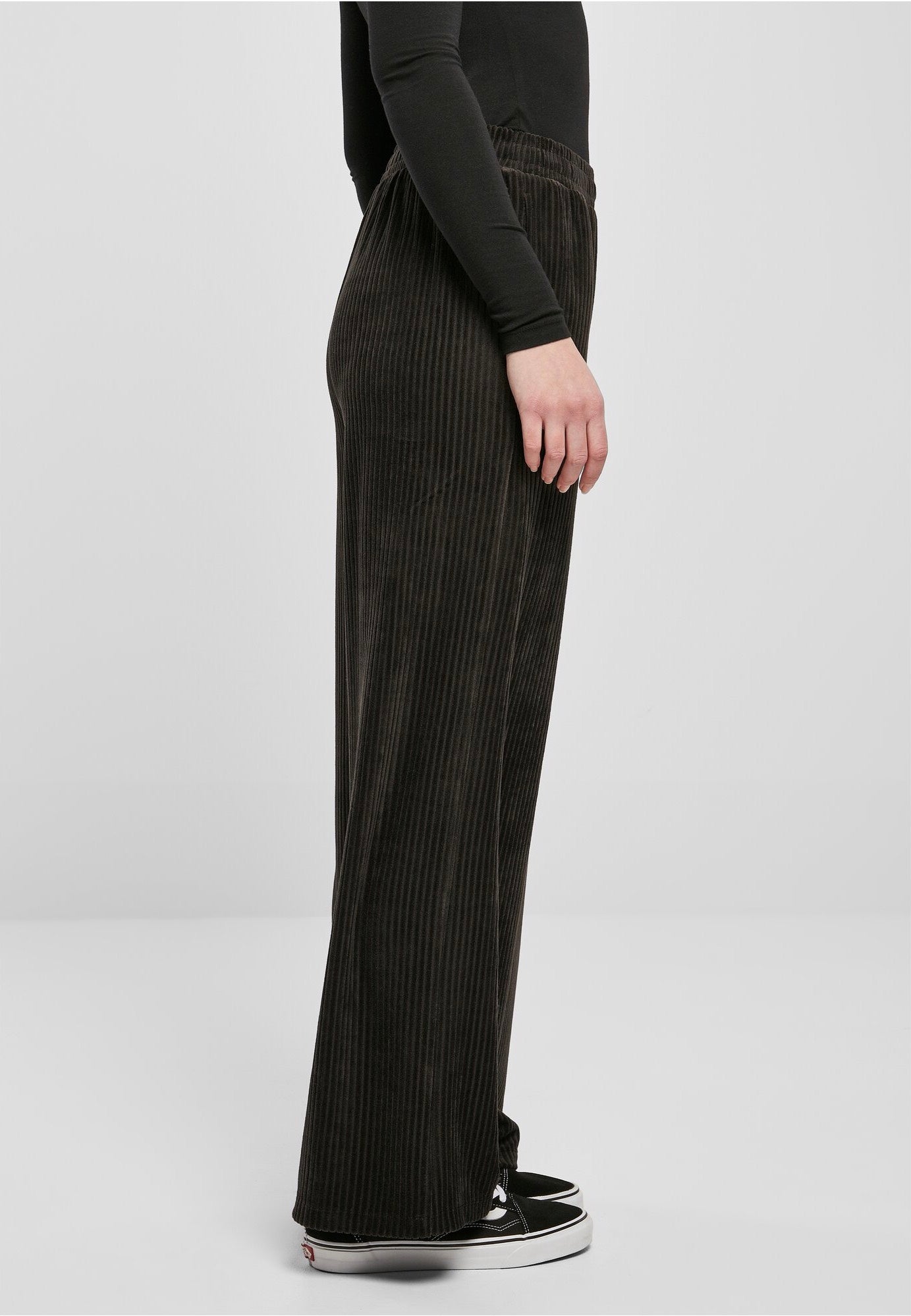 Urban Classics - Ladies Velvet Rib Straight Black - Pants | Women-Image