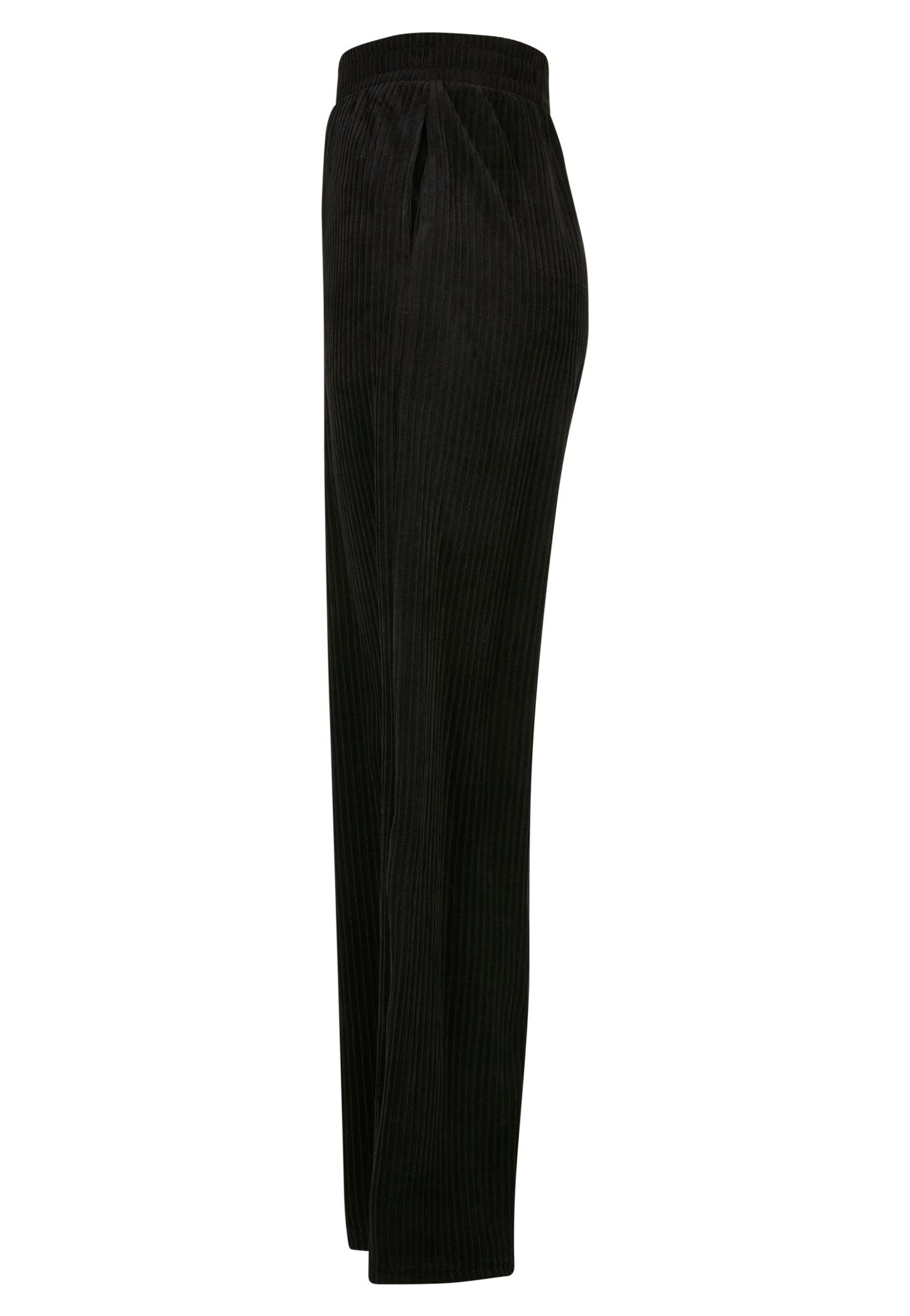 Urban Classics - Ladies Velvet Rib Straight Black - Pants | Women-Image