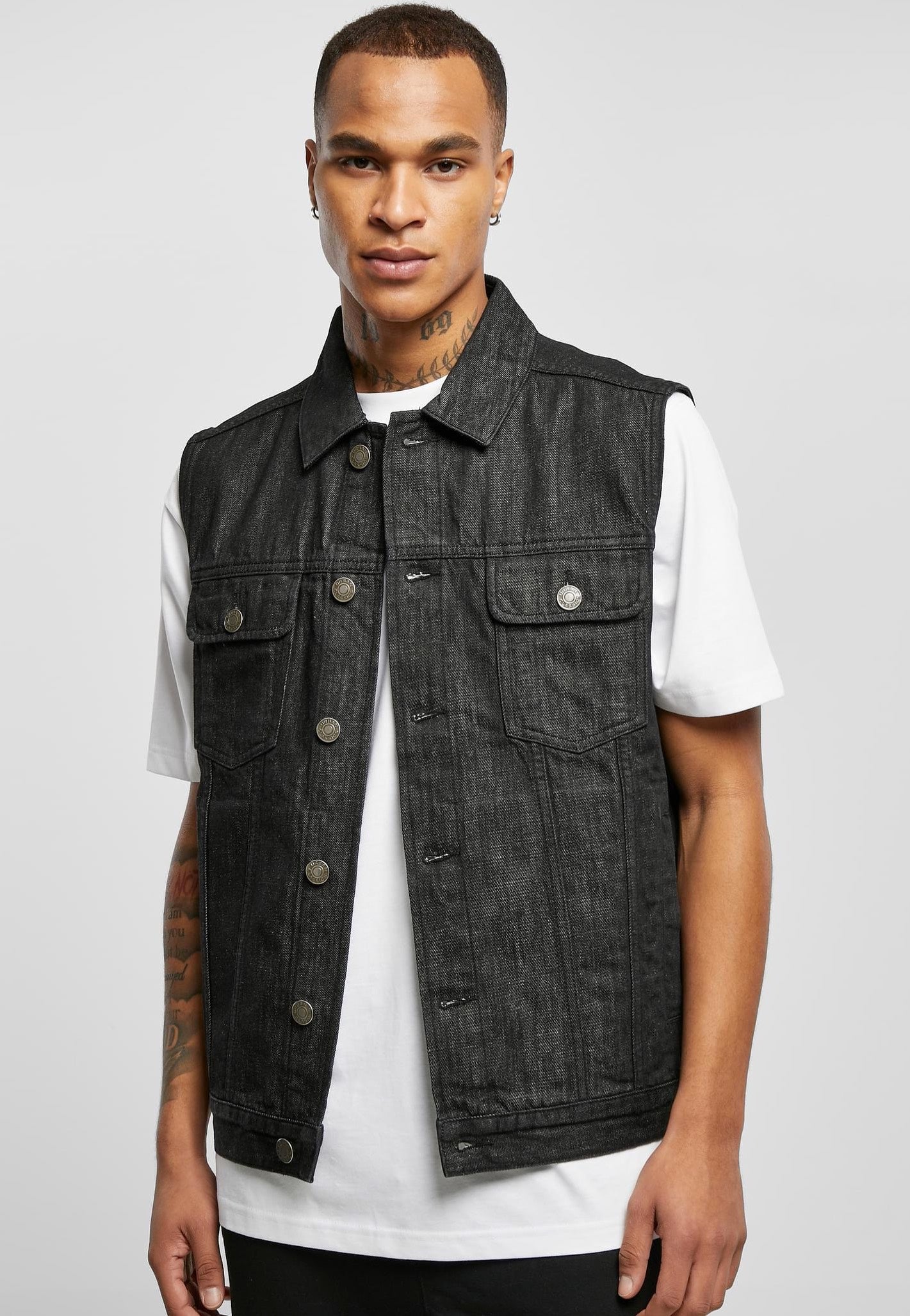 Urban Classics - Denim Black Washed - Jeans Vest | Men-Image