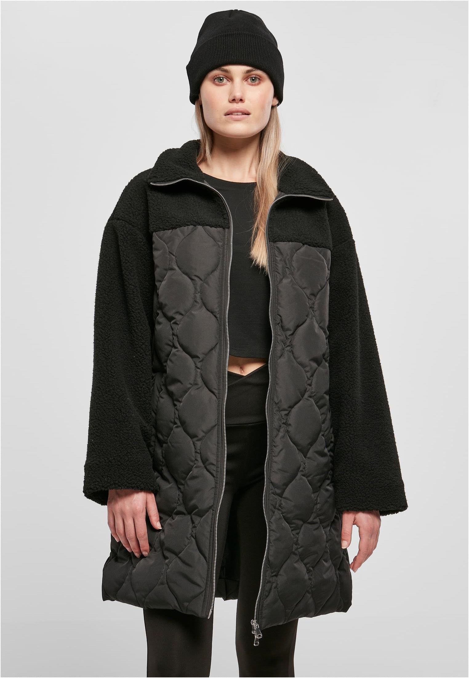 Urban Classics - Ladies Oversized Sherpa Quilted Black - Jacket | Women-Image