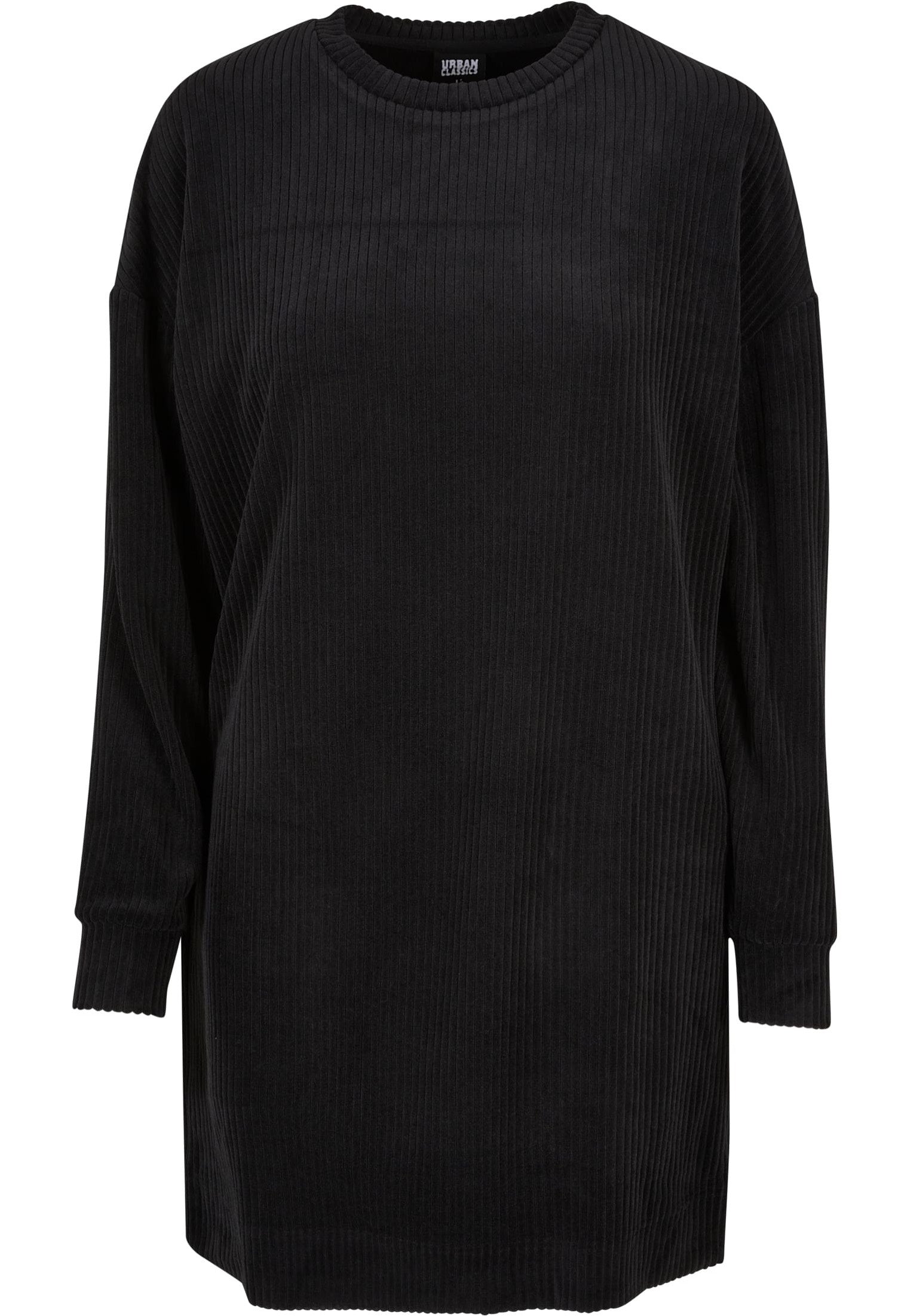 Urban Classics - Ladies Velvet Rib Crew Black - Dress | Women-Image