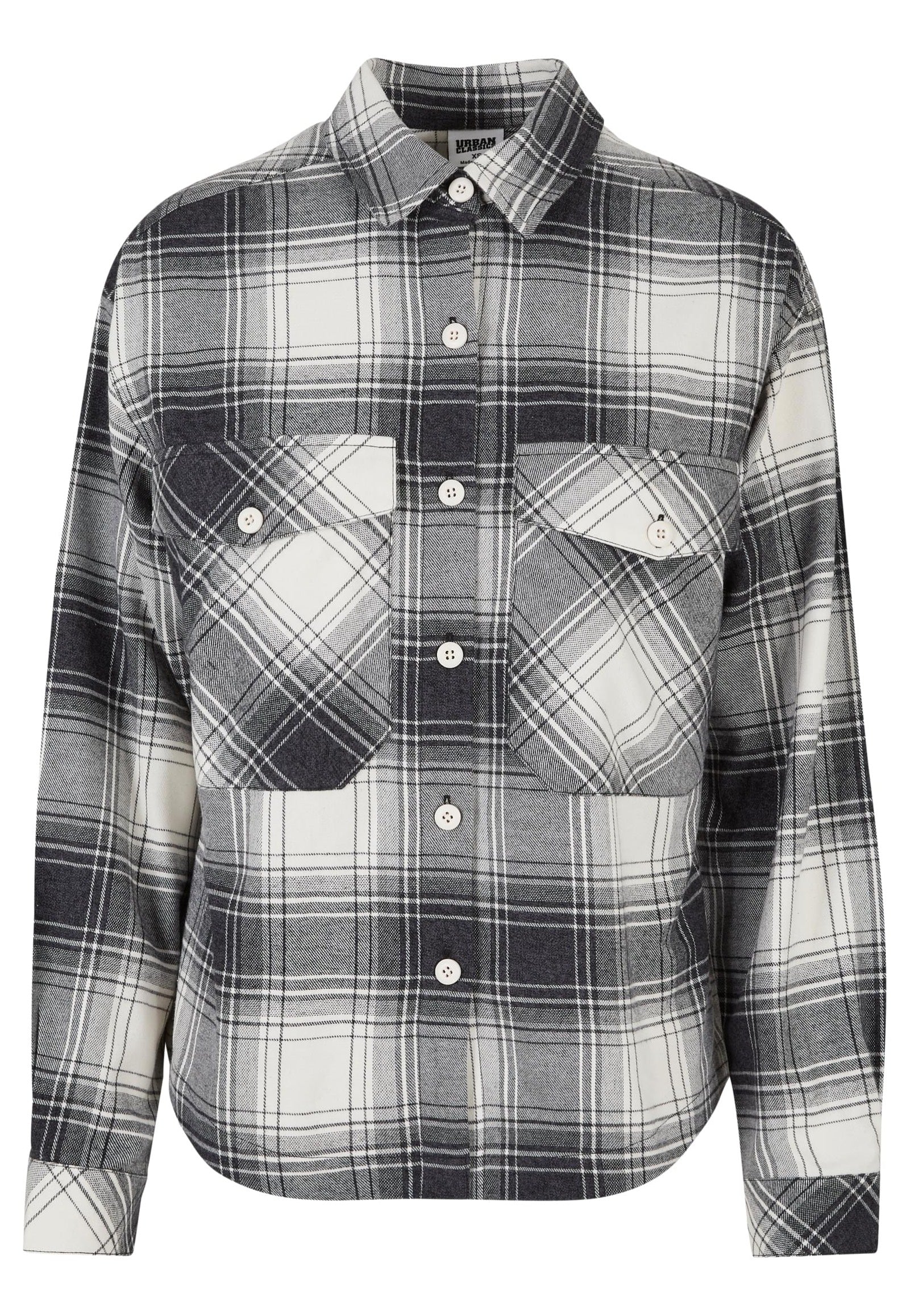 Urban Classics - Ladies Oversized Check Whitesand/Black - Shirt | Women-Image