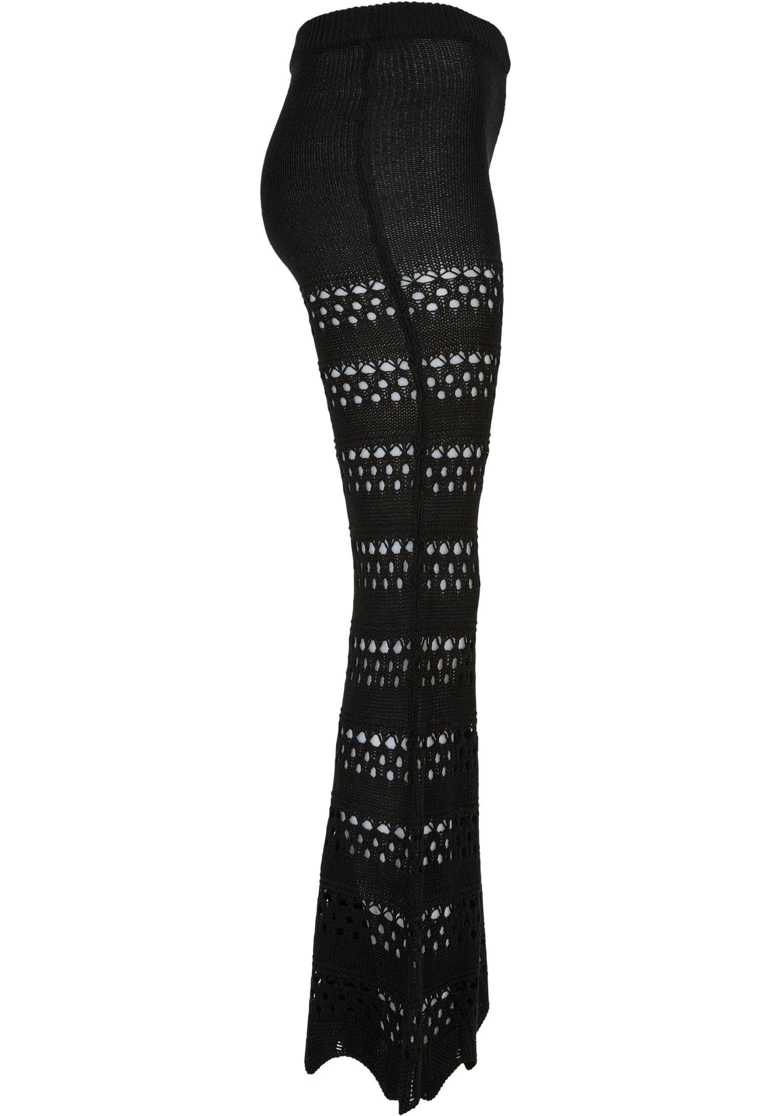 Urban Classics - Ladies Flared Crochet Knit Black - Pants | Women-Image