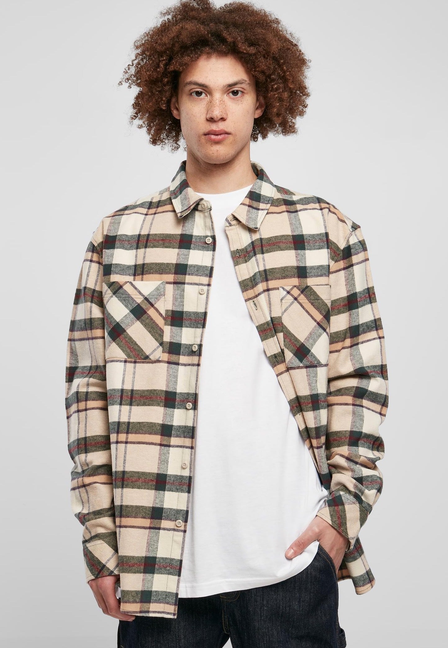 Urban Classics - Checked Mountain Softseagrass/Bottlegreen - Shirt | Men-Image