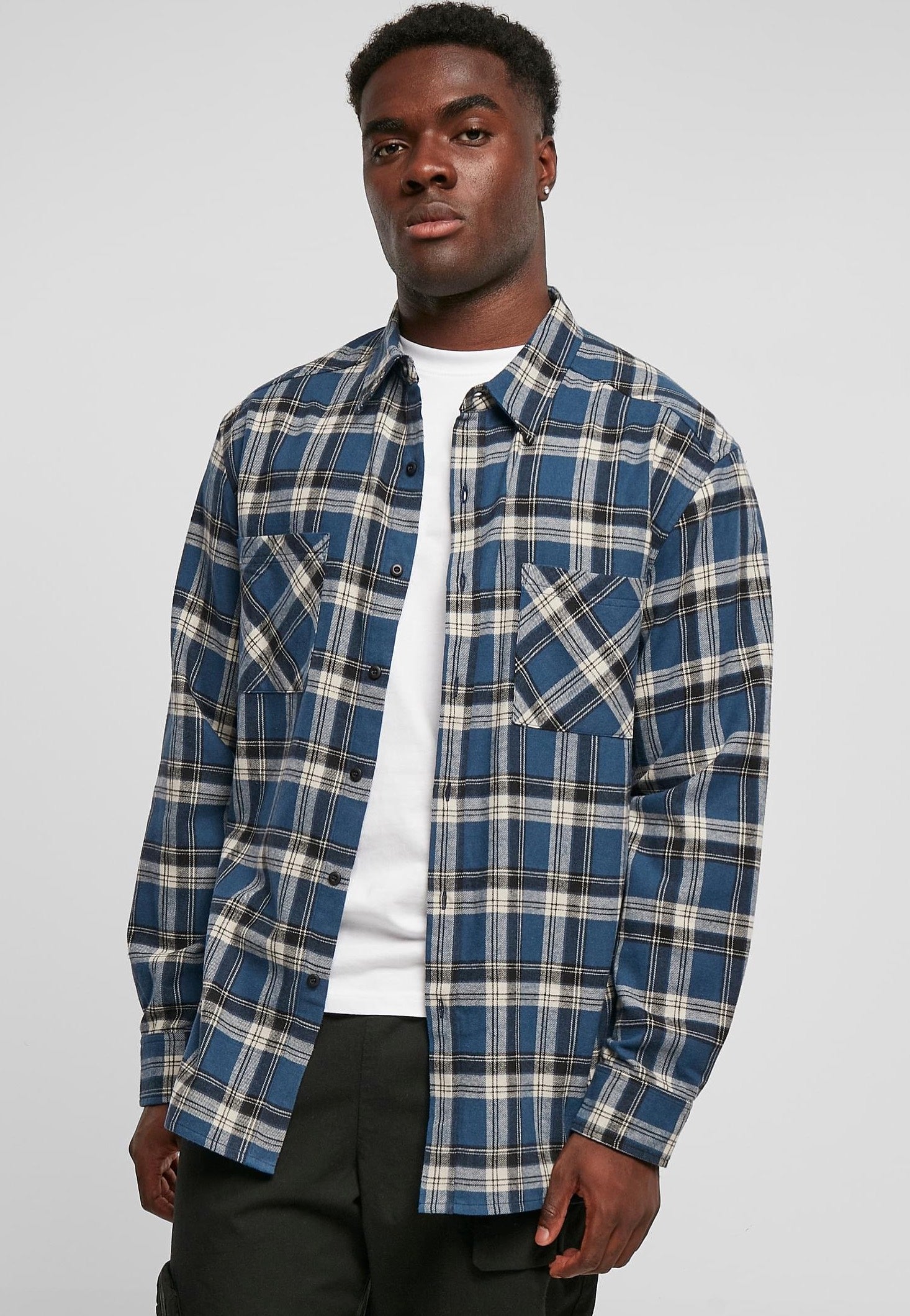 Urban Classics - Lake Check Darkblue/Whitesand - Shirt | Men-Image