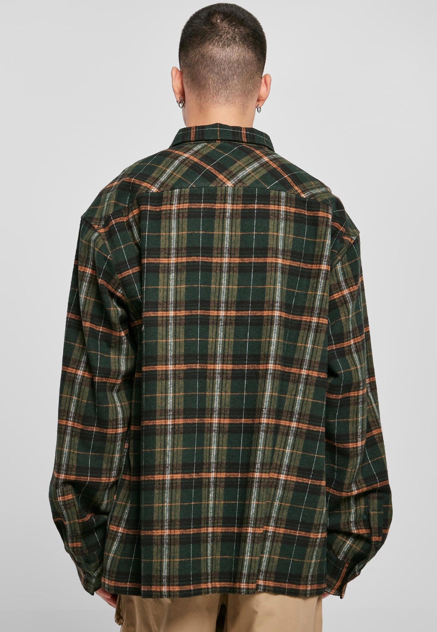 Urban Classics - Boxy Fane Check Bottlegreen/Orange - Shirt | Men-Image