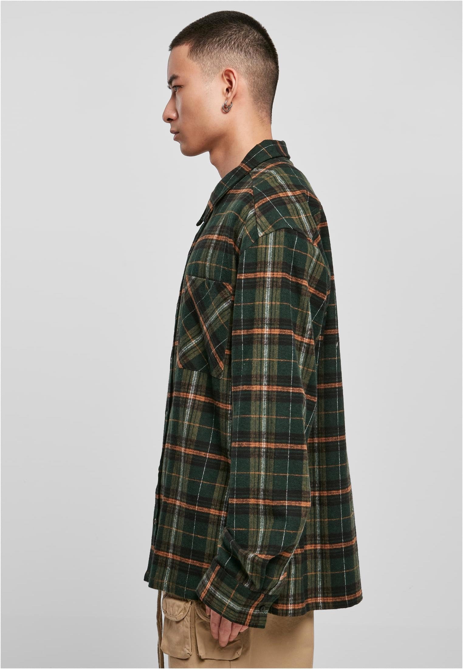 Urban Classics - Boxy Fane Check Bottlegreen/Orange - Shirt | Men-Image