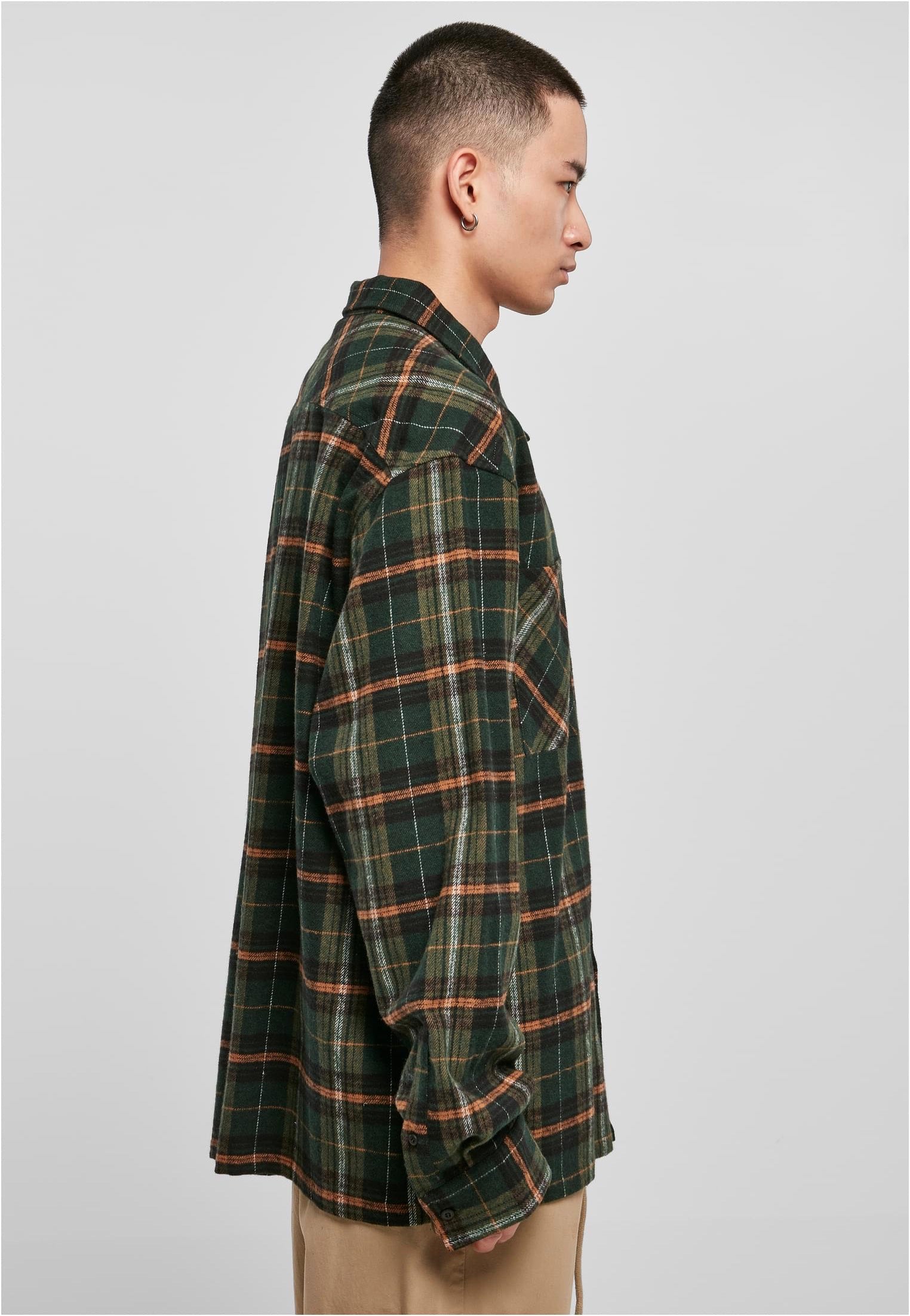 Urban Classics - Boxy Fane Check Bottlegreen/Orange - Shirt | Men-Image