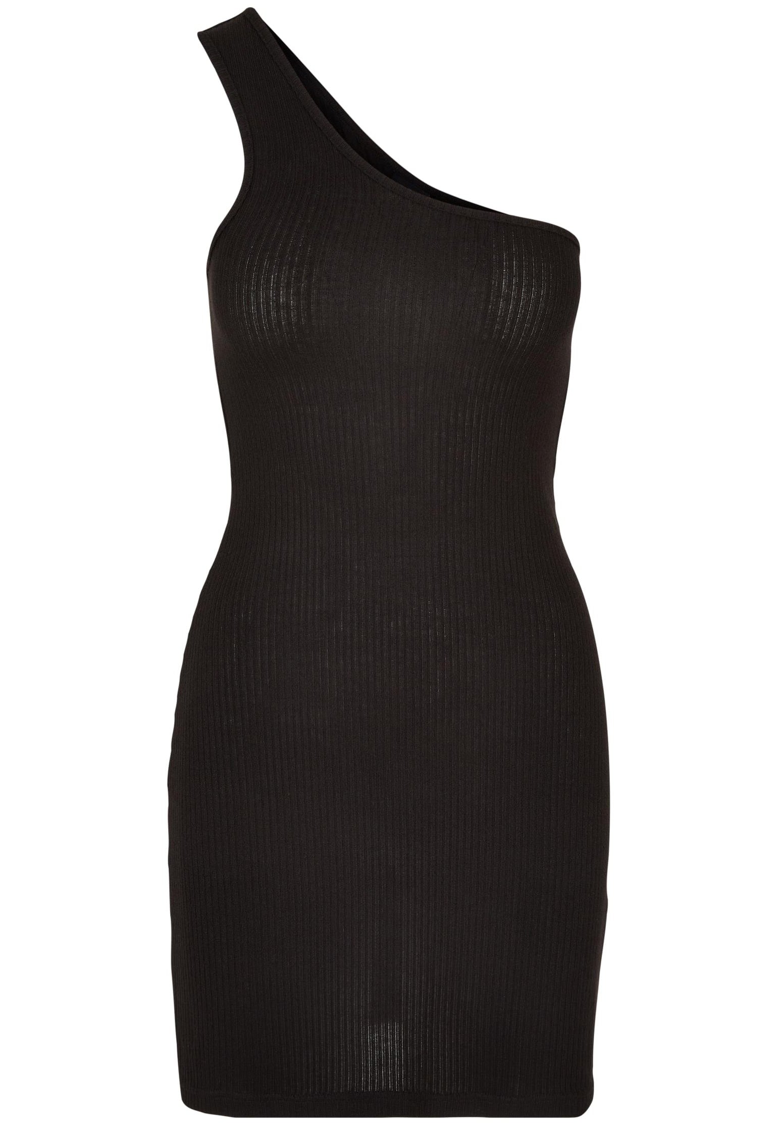 Urban Classics - Ladies Rib One Shoulder Black - Dress | Women-Image