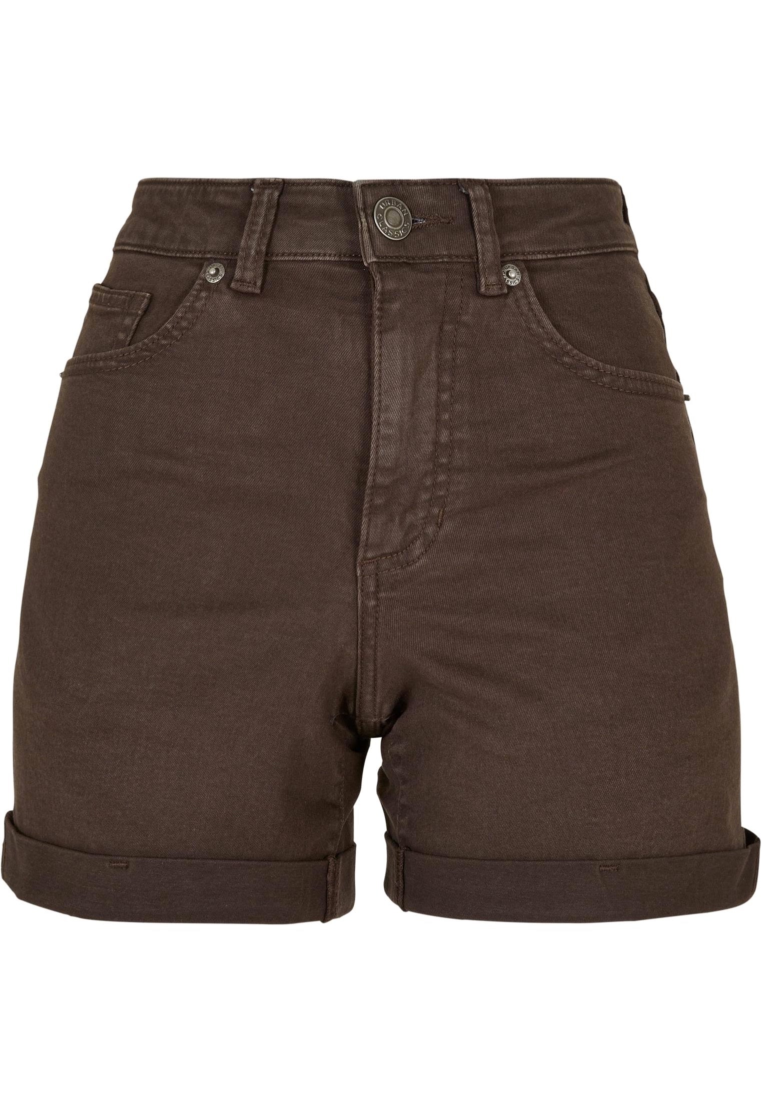 Urban Classics - Ladies Colored Strech Denim Brown - Shorts | Women-Image