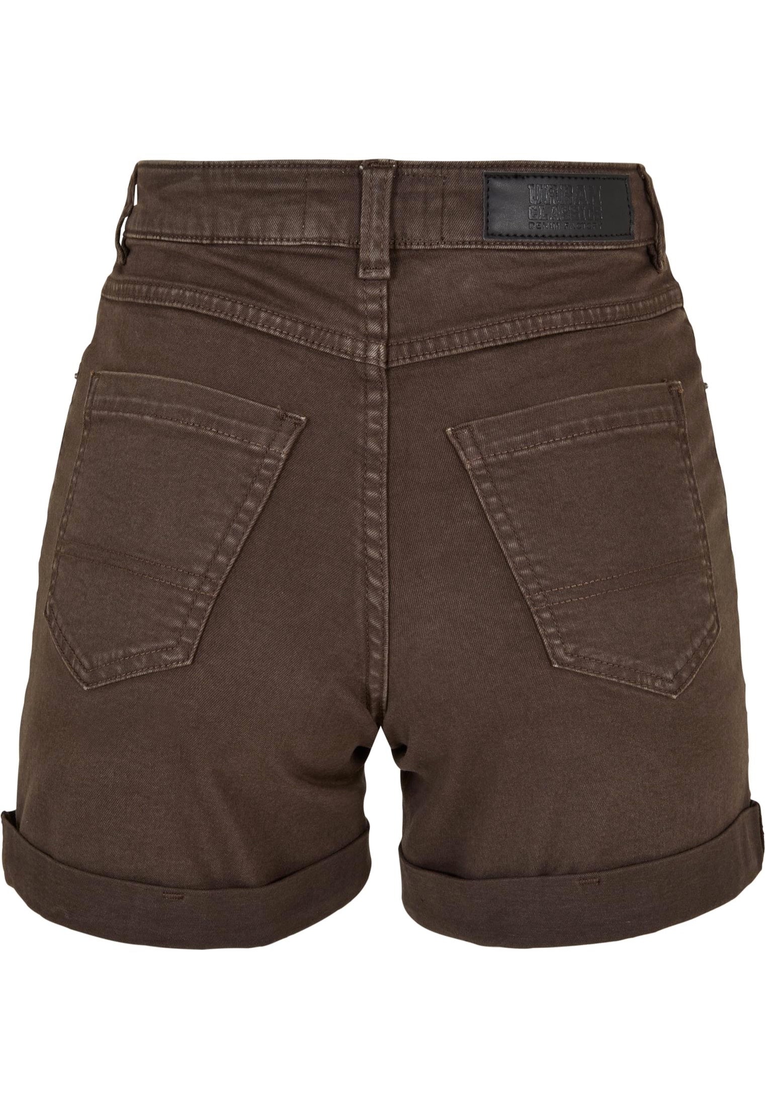 Urban Classics - Ladies Colored Strech Denim Brown - Shorts | Women-Image