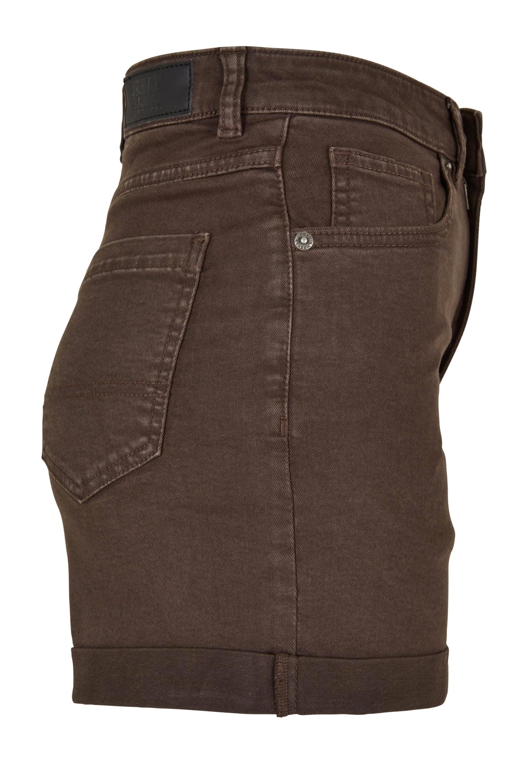 Urban Classics - Ladies Colored Strech Denim Brown - Shorts | Women-Image