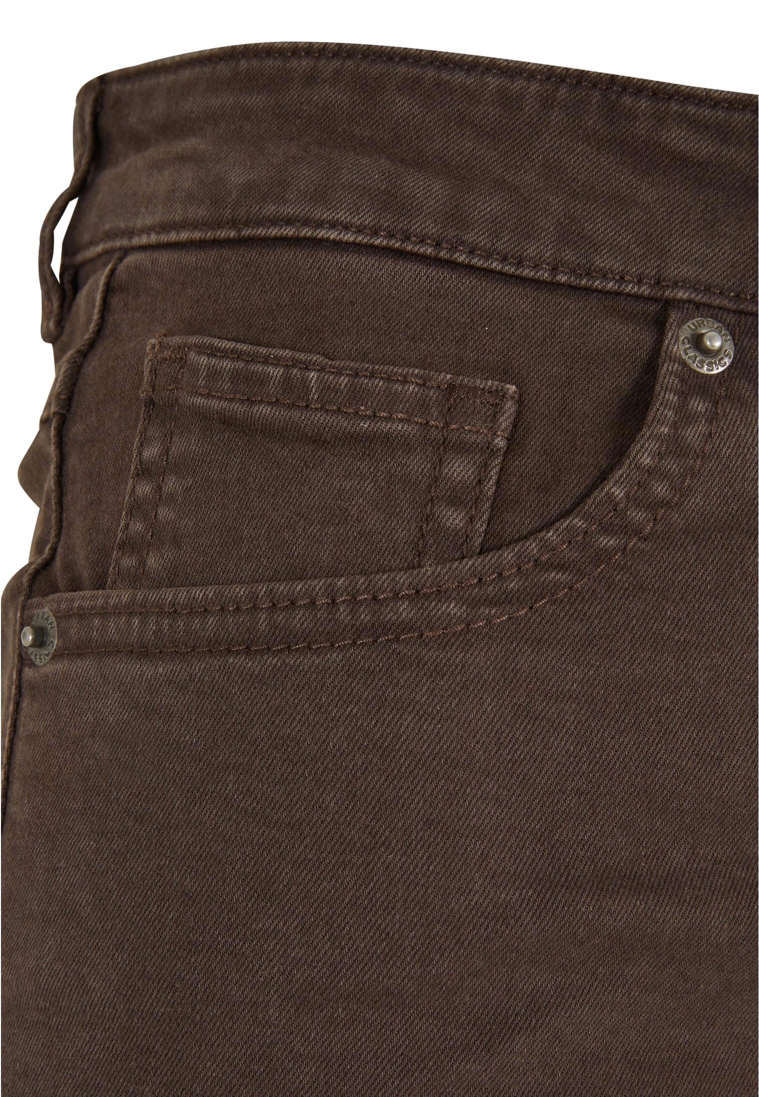 Urban Classics - Ladies Colored Strech Denim Brown - Shorts | Women-Image