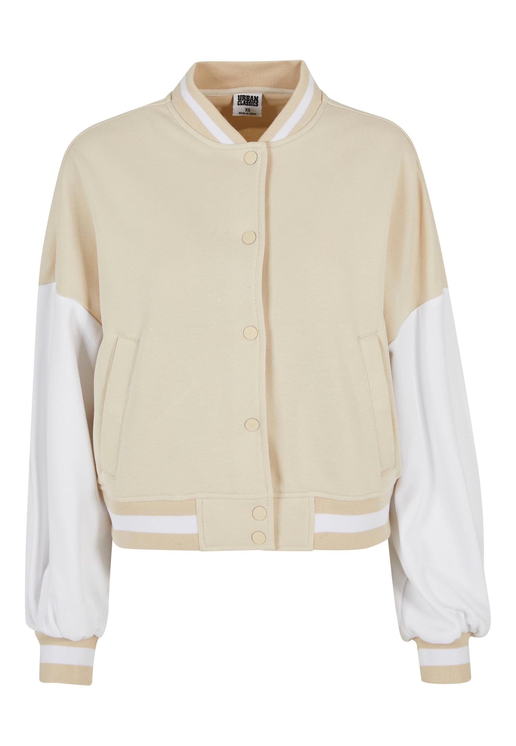 Urban Classics - Ladies Oversized 2 Tone College Terry Softseagrass/White - College Jacket | Women-Image