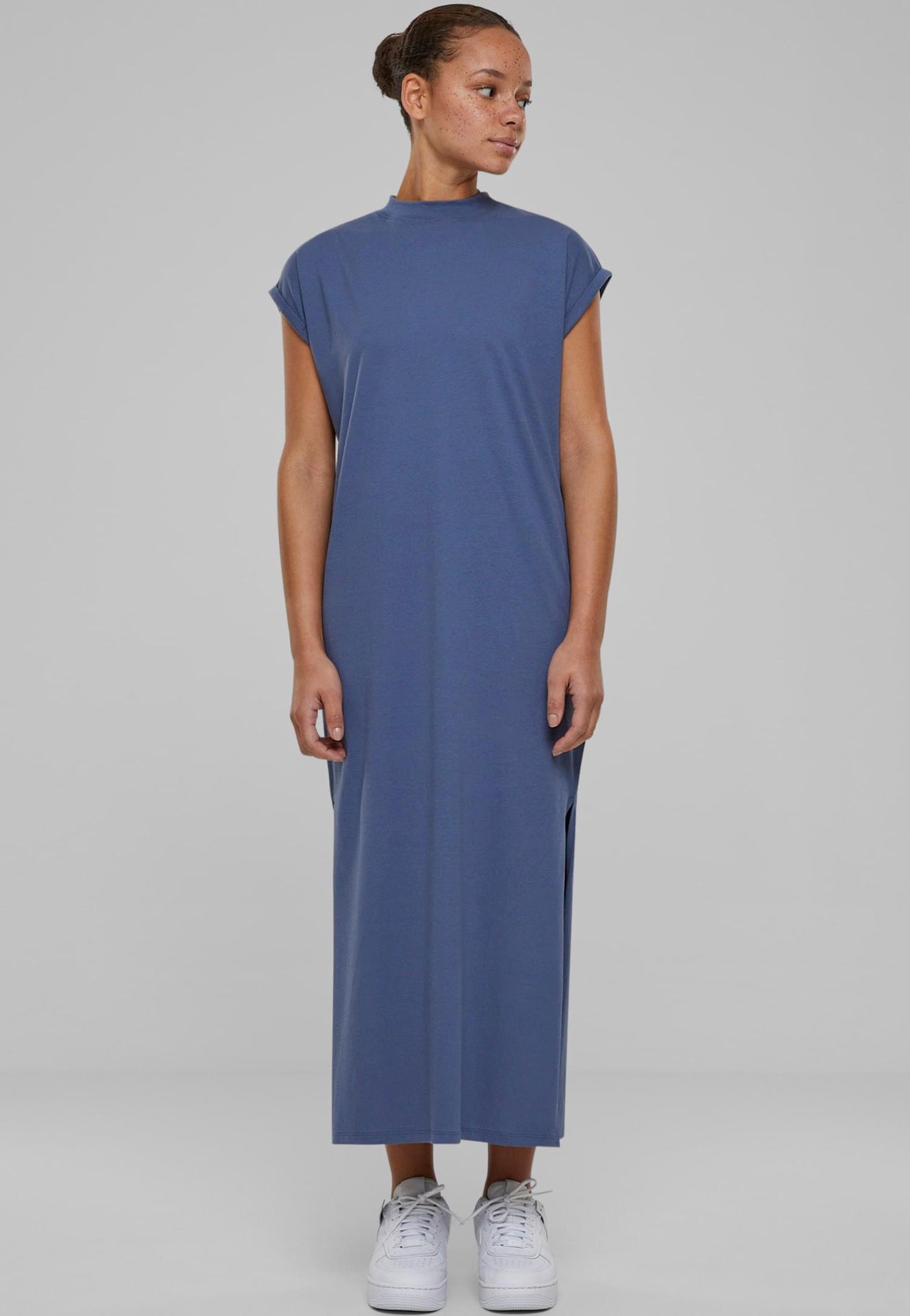 Urban Classics - Ladies Long Extended Shoulder Vintageblue - Dress | Women-Image