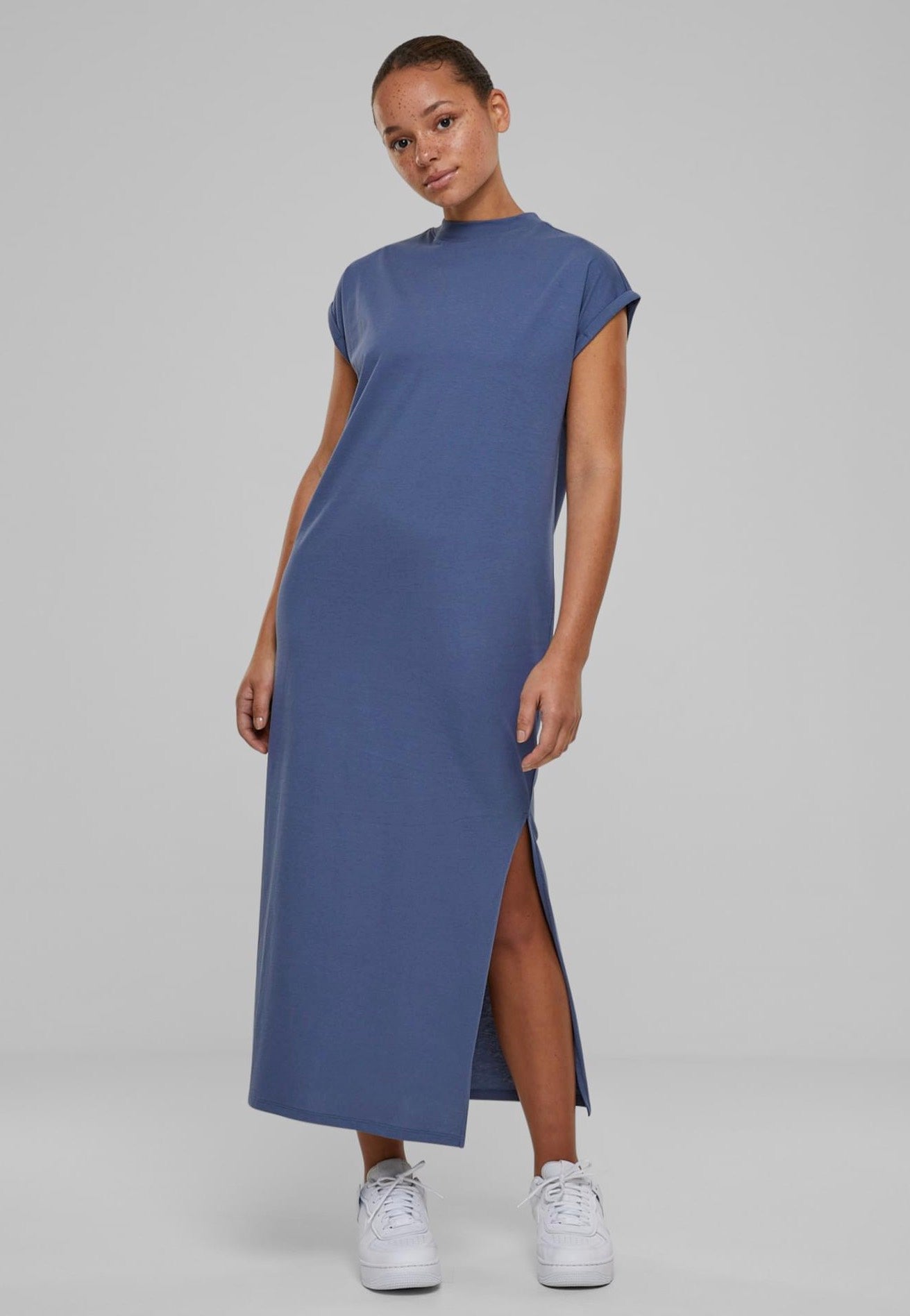 Urban Classics - Ladies Long Extended Shoulder Vintageblue - Dress | Women-Image