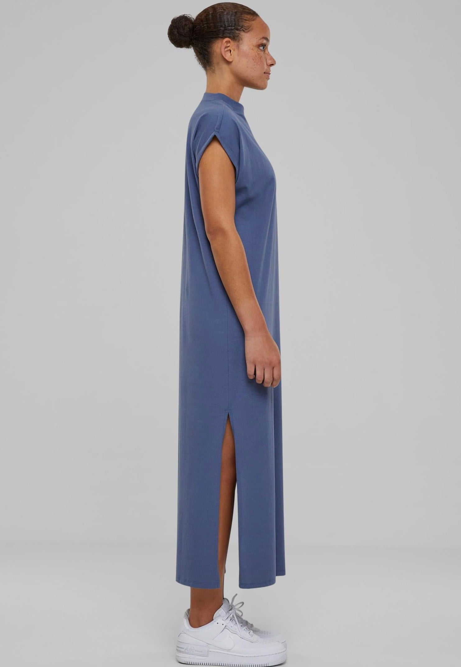 Urban Classics - Ladies Long Extended Shoulder Vintageblue - Dress | Women-Image