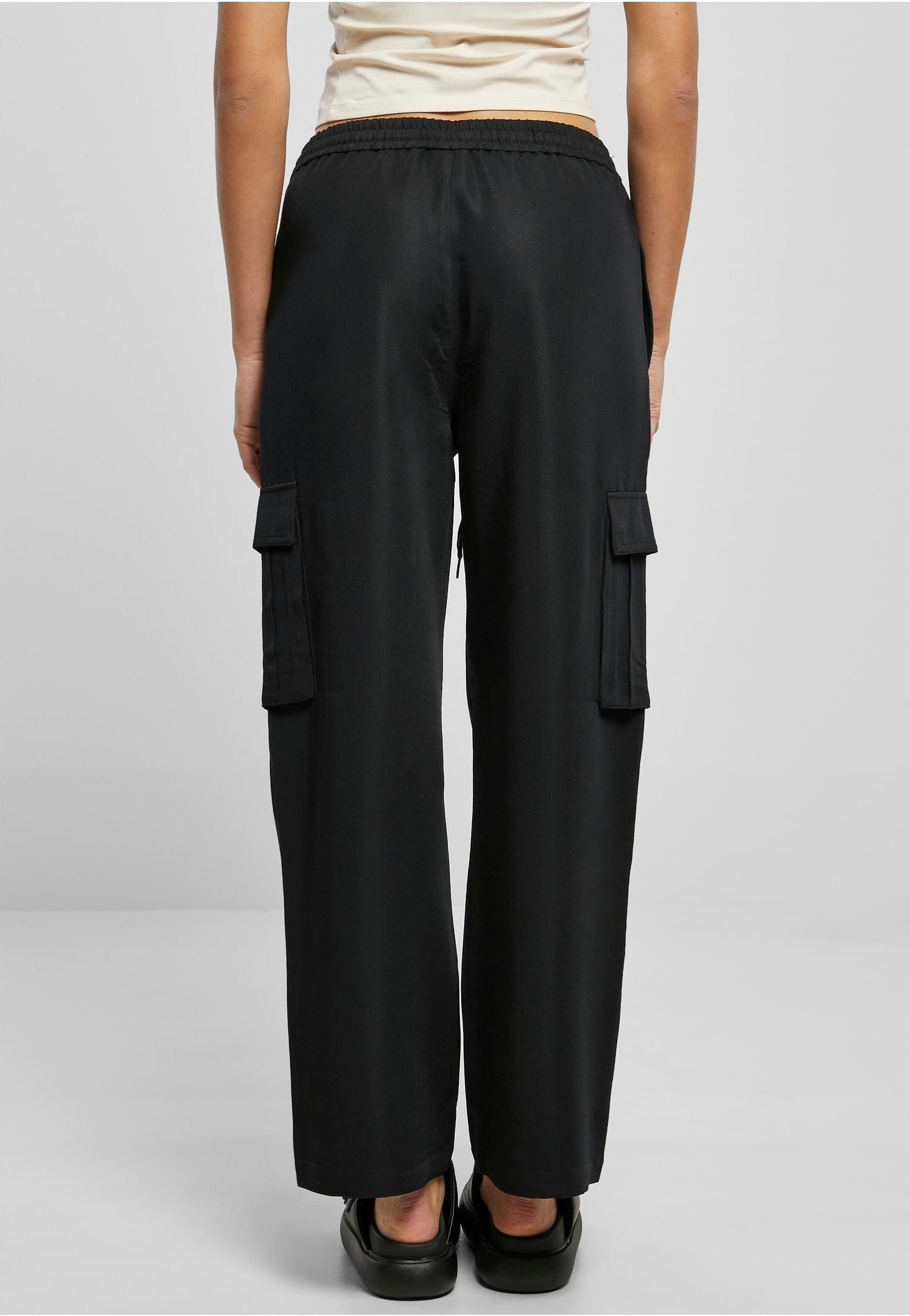 Urban Classics - Ladies Vicose Straight Leg Black - Pants | Women-Image