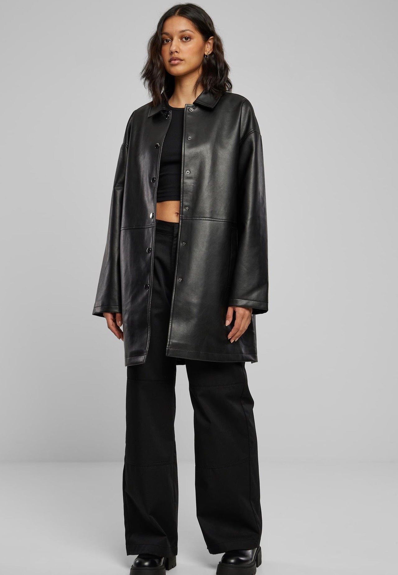 Urban Classics - Faux Leather Black - Leather Jacket | Women-Image