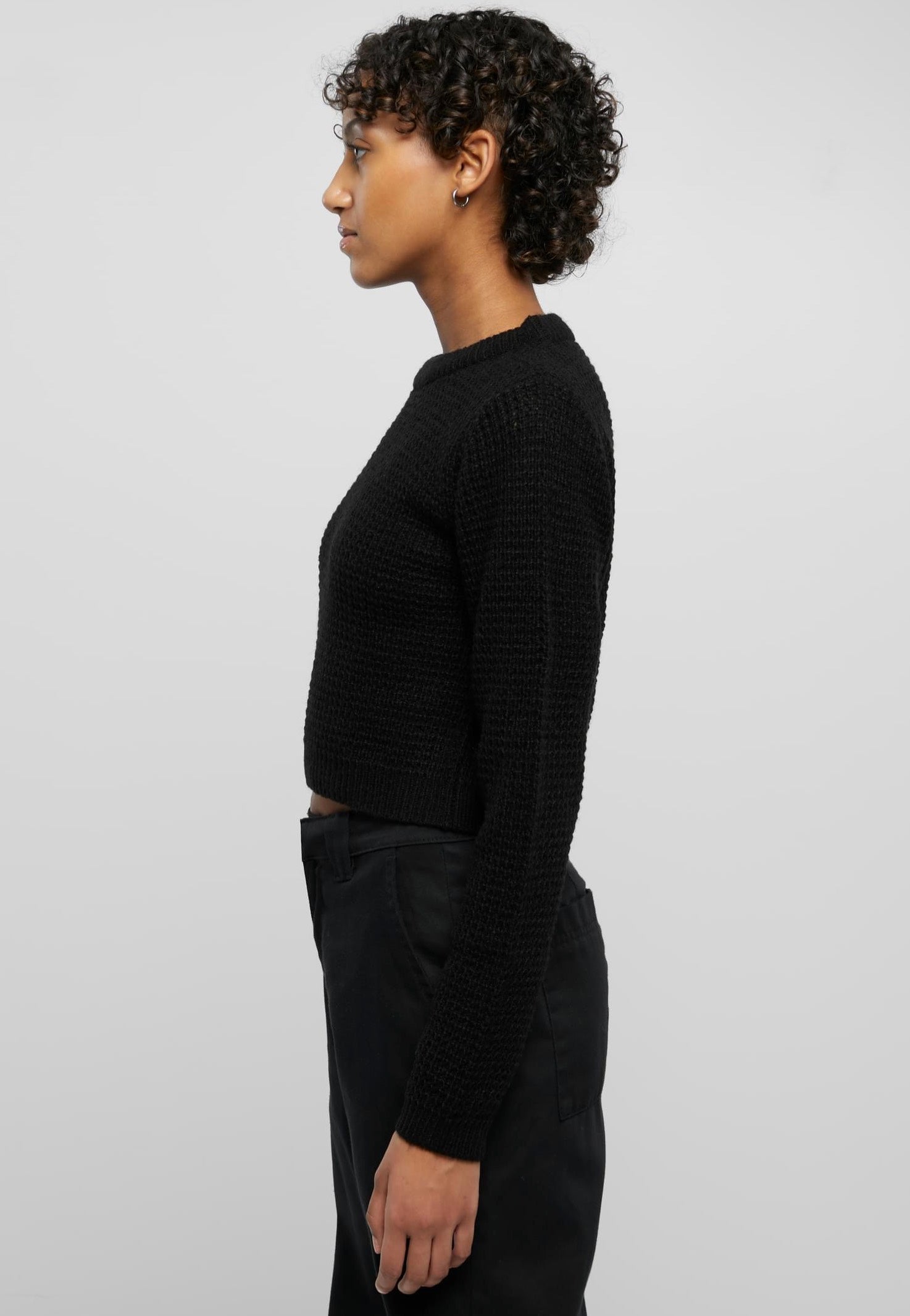 Urban Classics - Short Waffle Black - Pullover | Women-Image