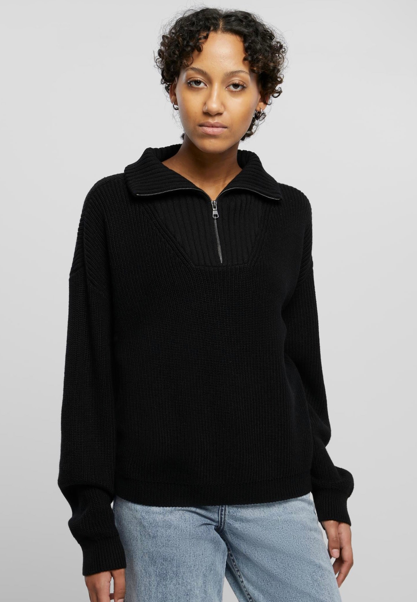 Urban Classics - Oversized Knit Black - Pullover | Women-Image