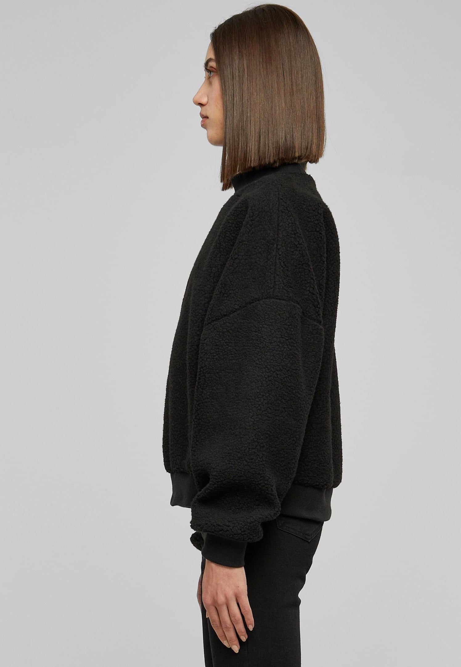 Urban Classics - Sherpa Crewneck Black - Pullover | Women-Image