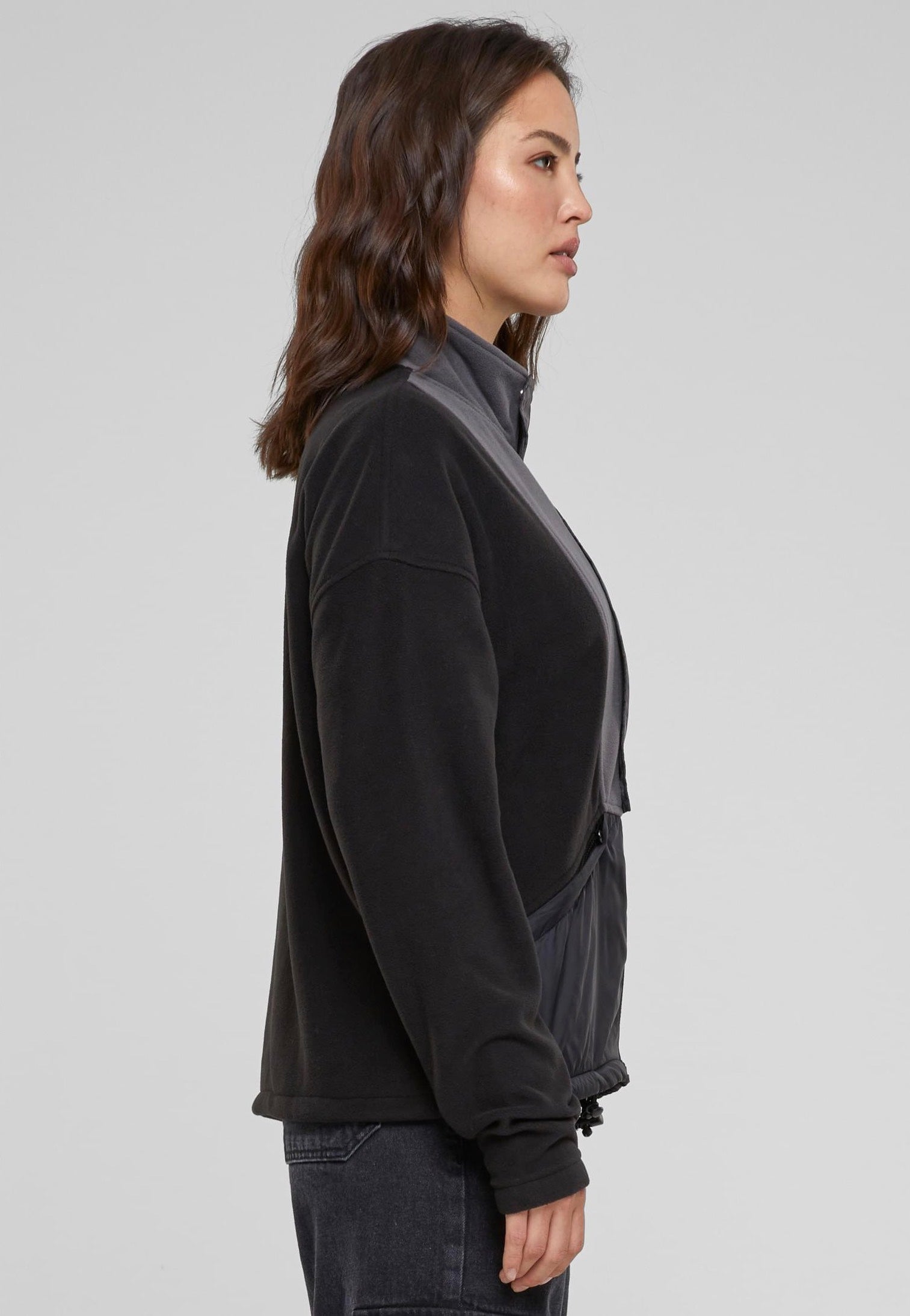 Urban Classics - Ladies Polarfleece Black/Darkshadow - Track Jacket | Women-Image