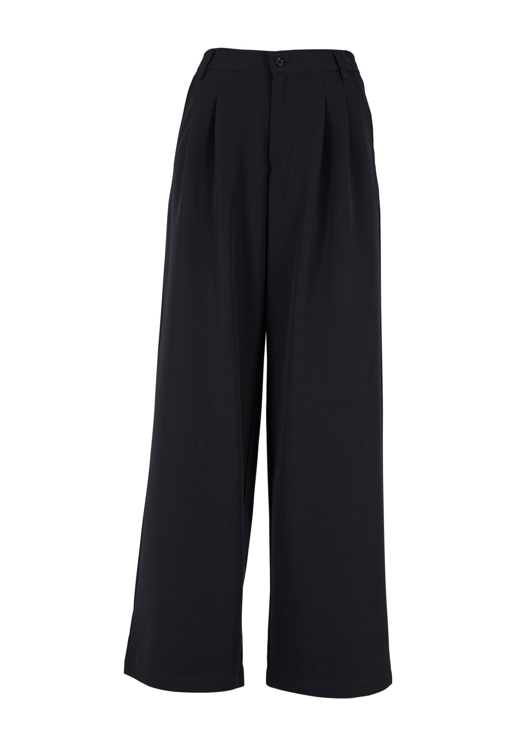 Urban Classics - Ladies Ultra Wide Pleat Front Black - Pants | Women-Image