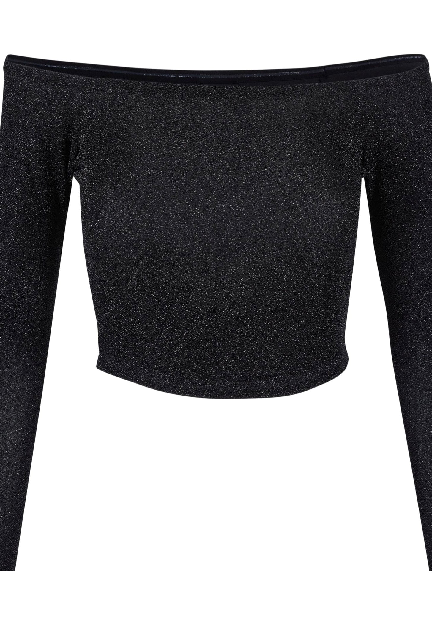 Urban Classics - Ladies Off Shoulder Glitter Black - Longsleeve | Women-Image