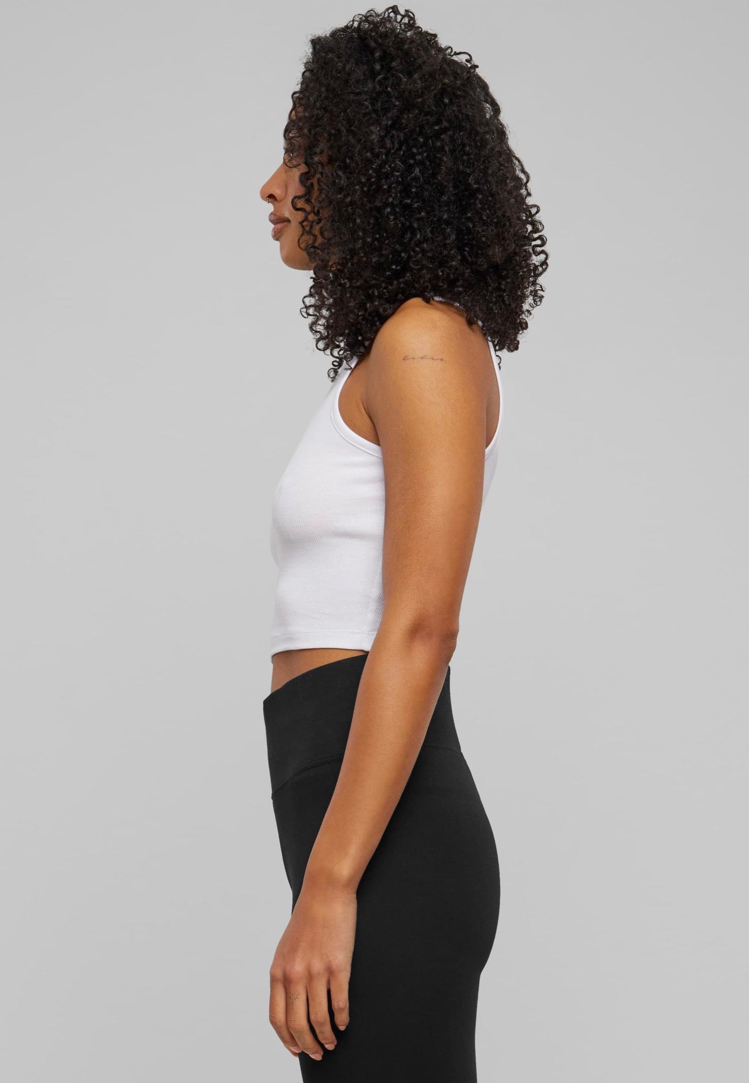 Urban Classics - Ladies Organic Cropped Rib White - Top | Women-Image