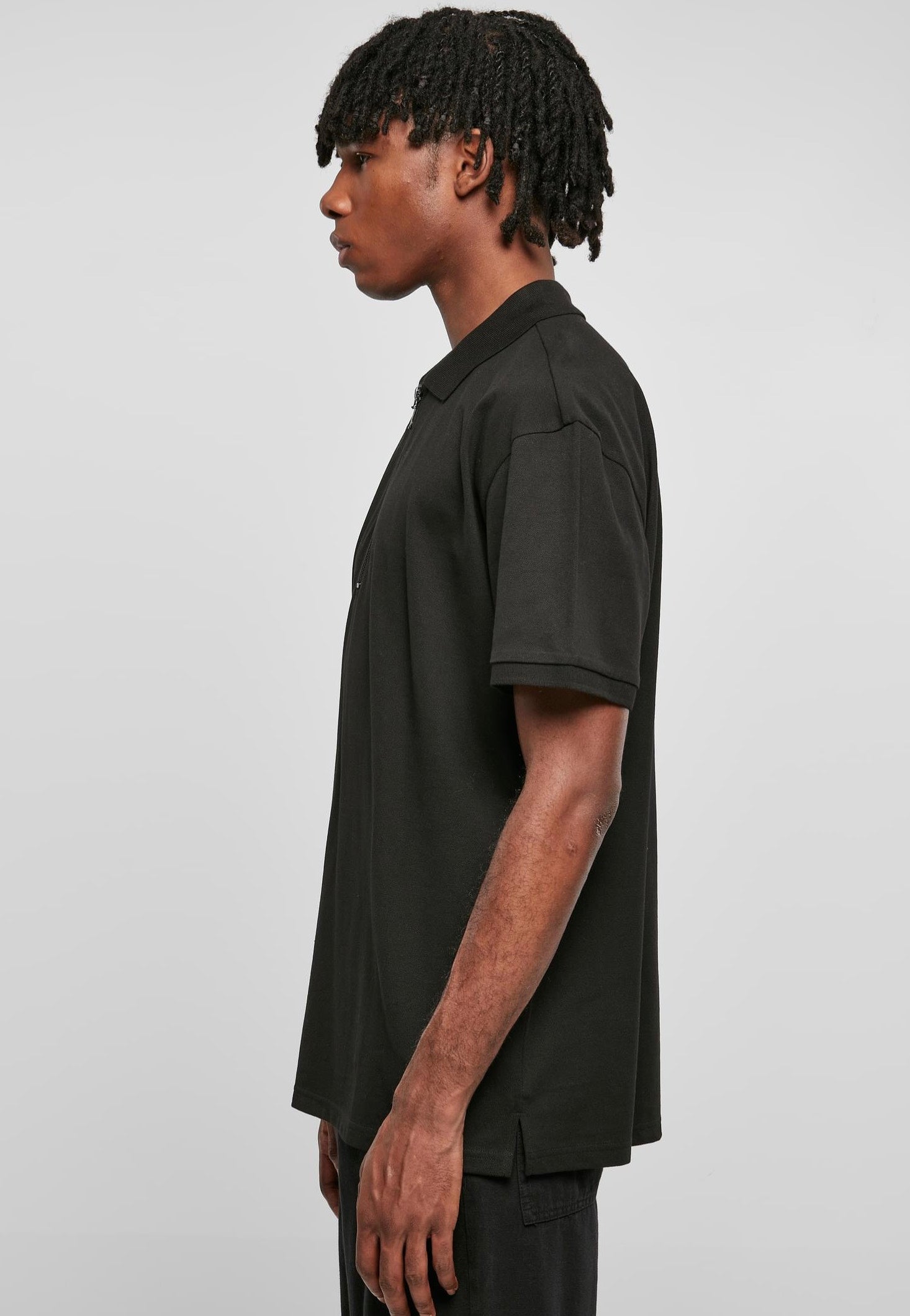 Urban Classics - Oversized Zip Black - Polo | Men-Image