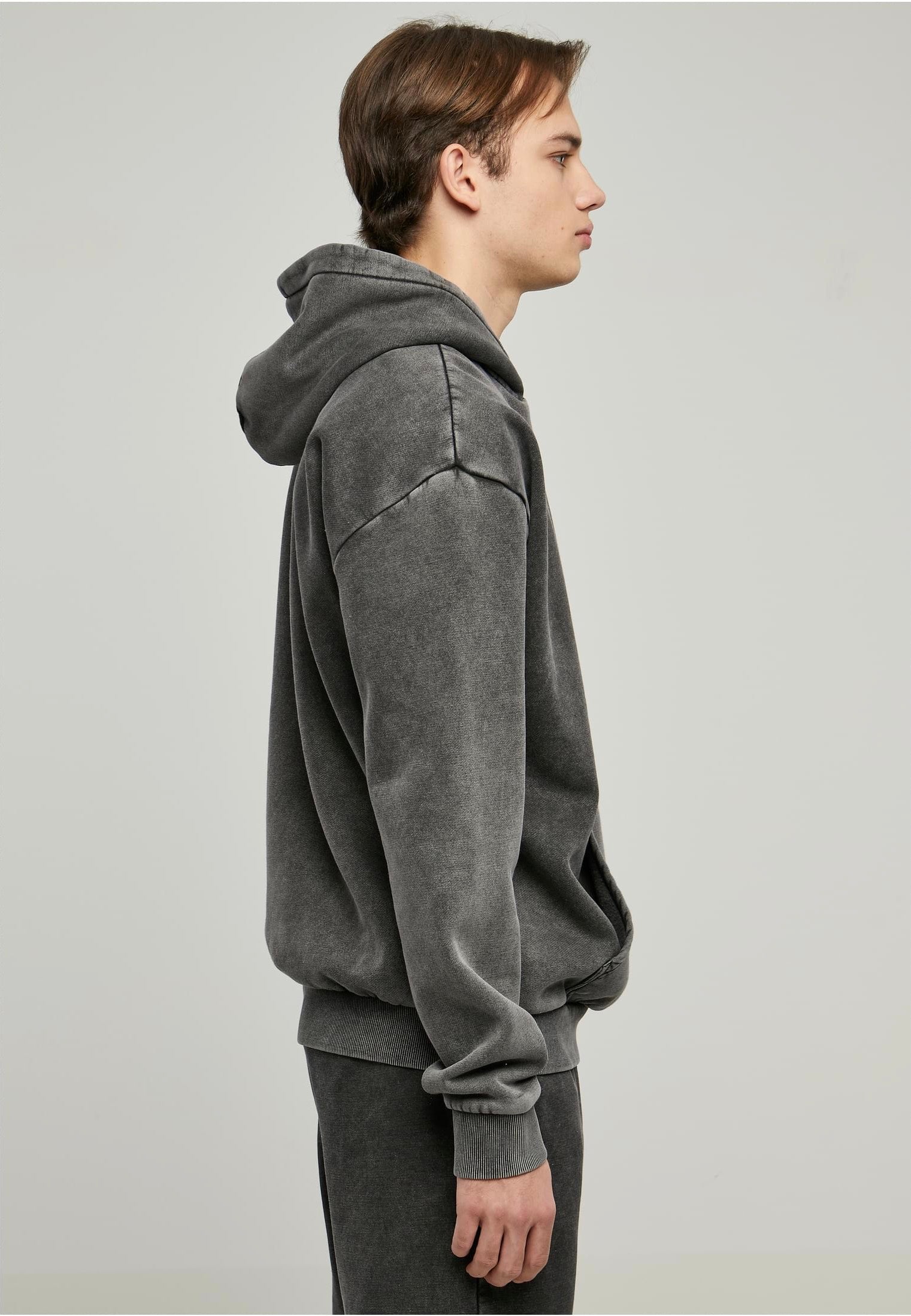 Urban Classics - Heavy Sand Washed Black - Hoodie | Men-Image