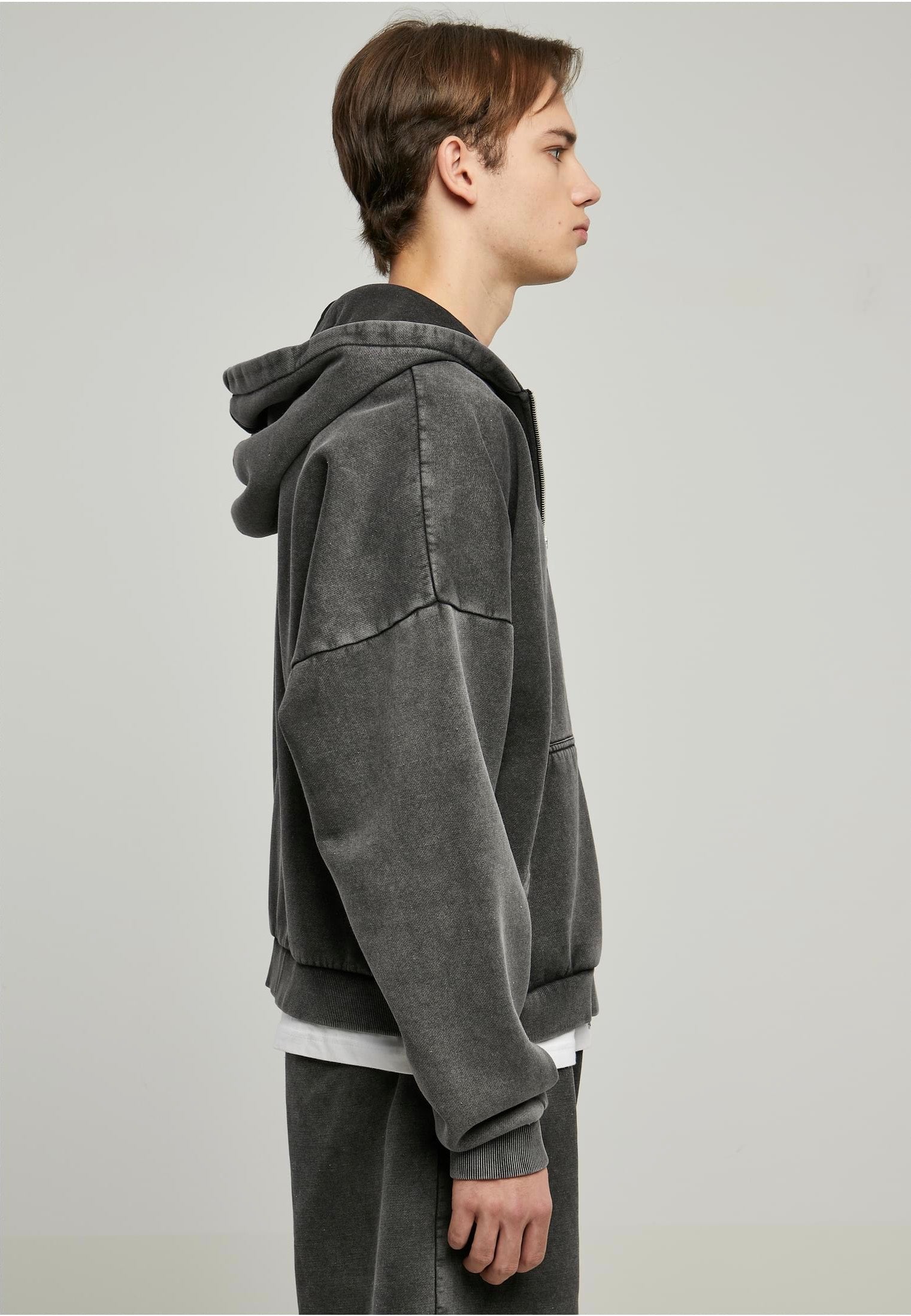 Urban Classics - Heavy Sand Washed 90's Black - Zipper | Men-Image