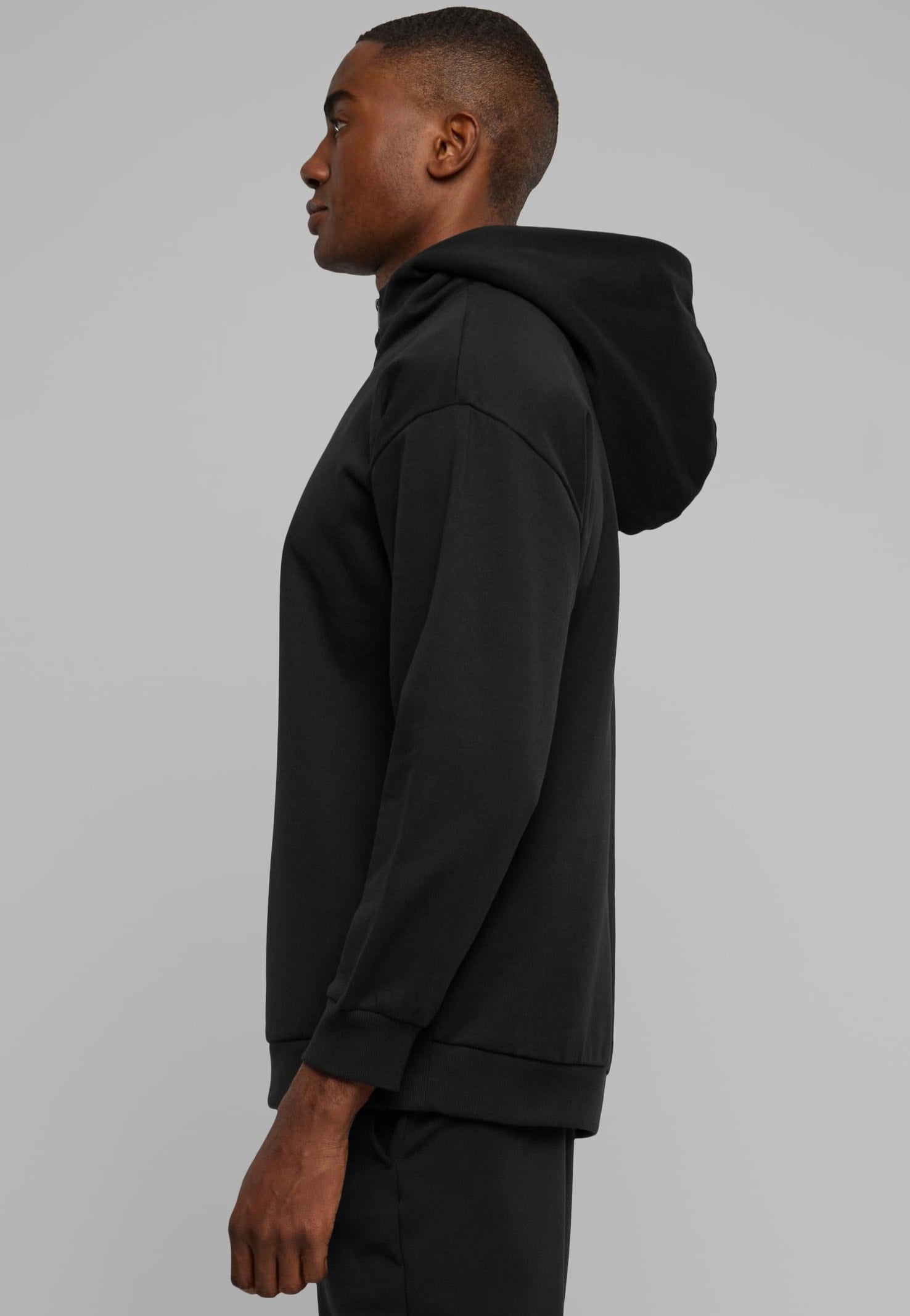 Urban Classics - Zipped High Neck Black - Hoodie | Men-Image