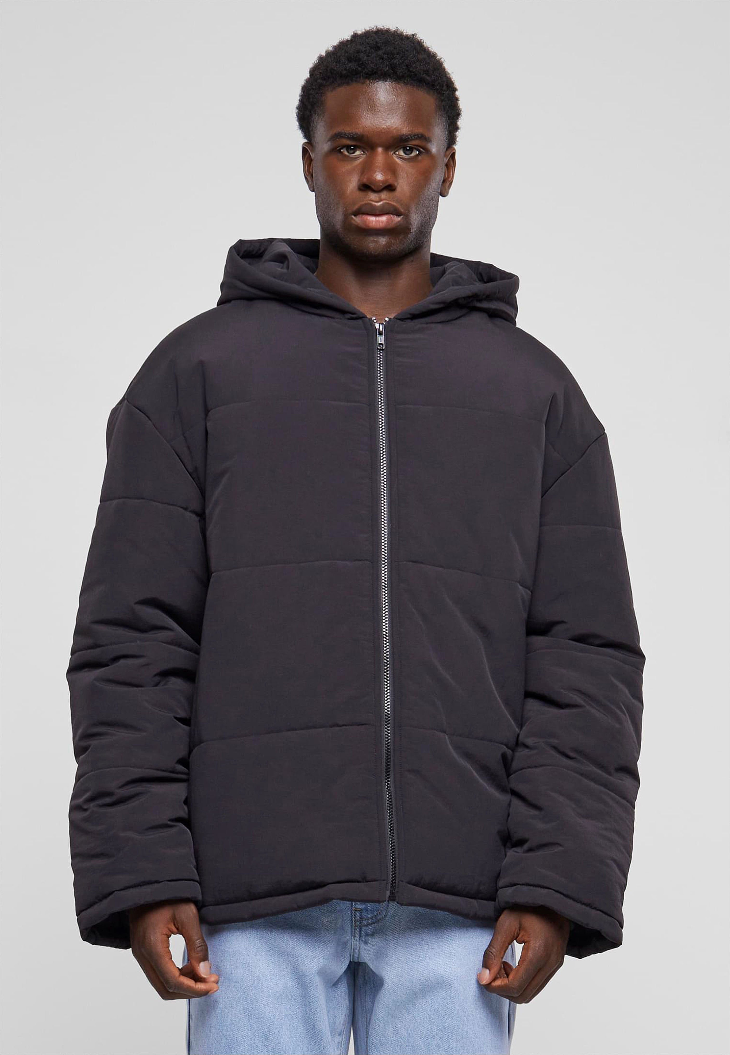 Urban Classics - Hooded Block Puffer Black - Jacket | Men-Image