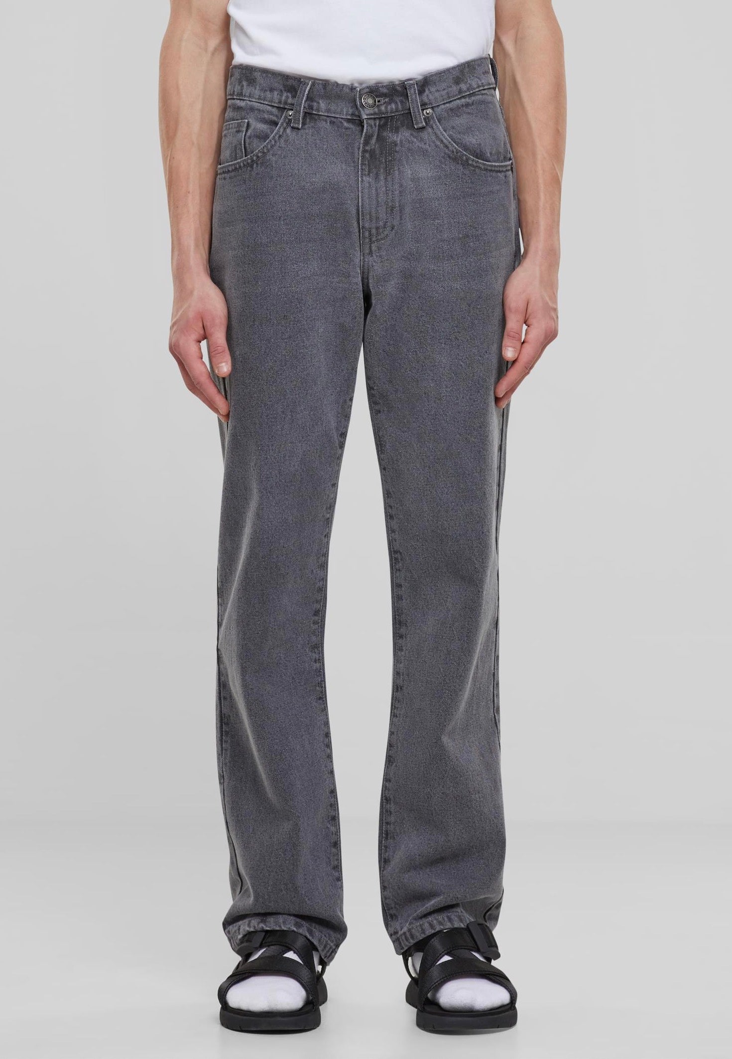 Urban Classics - Heavy Ounce Straight Fit New Grey Washed - Jeans | Men-Image