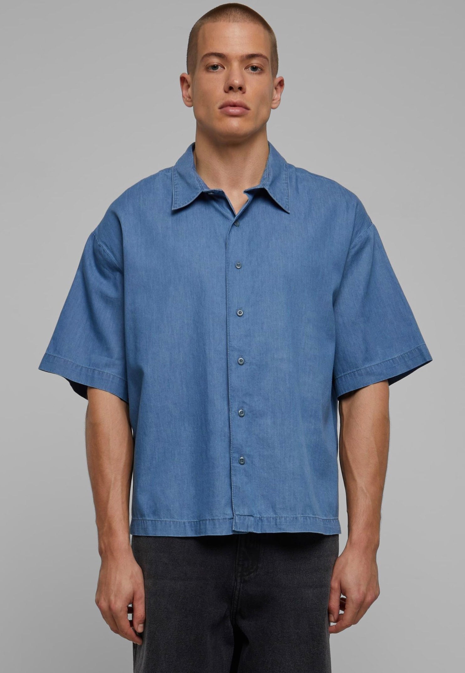 Urban Classics - Lightweight Denim Skyblue Washed - Shirt | Men-Image