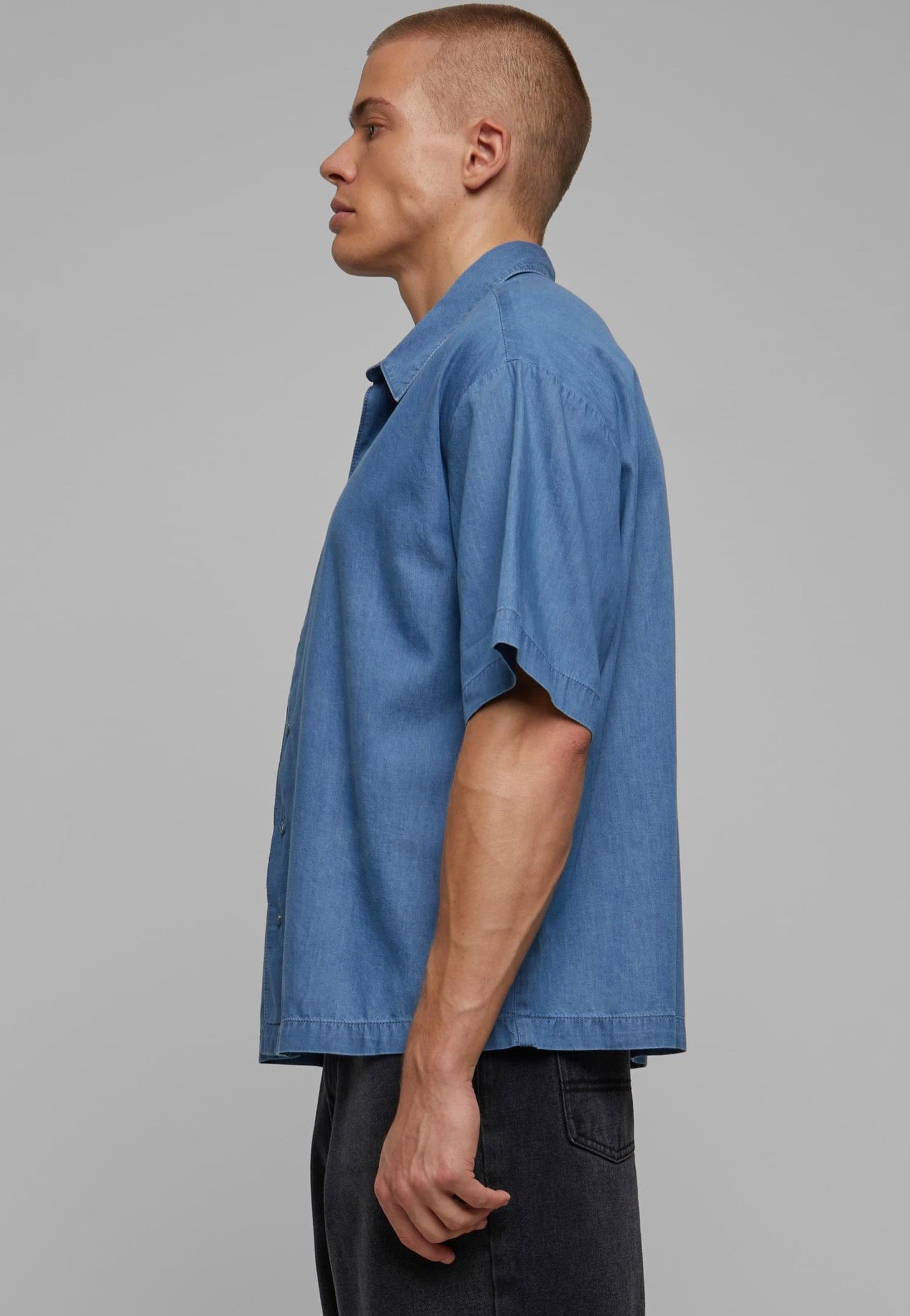 Urban Classics - Lightweight Denim Skyblue Washed - Shirt | Men-Image