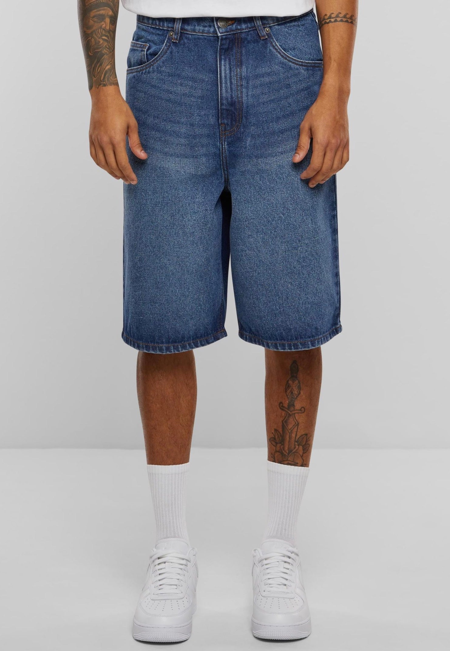 Urban Classics - 90's Heavy Denim New Mid Blue Washed - Shorts | Men-Image