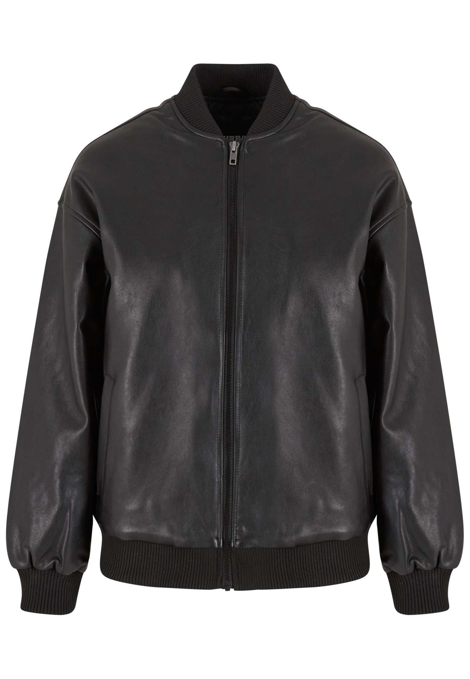 Urban Classics - Ladies Synthetic Leather Bomber Black - Leather Jacket | Women-Image