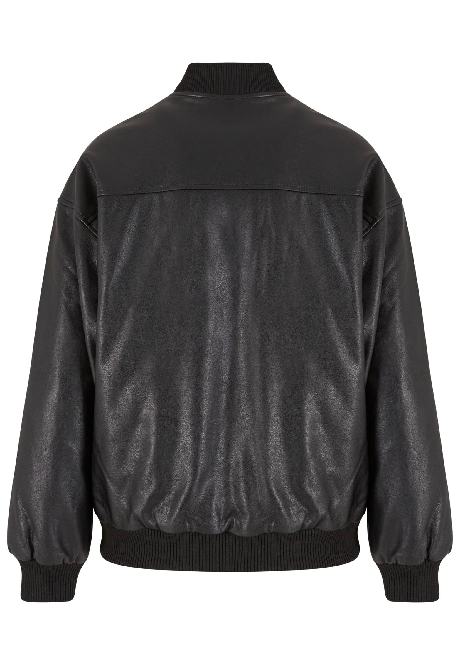 Urban Classics - Ladies Synthetic Leather Bomber Black - Leather Jacket | Women-Image