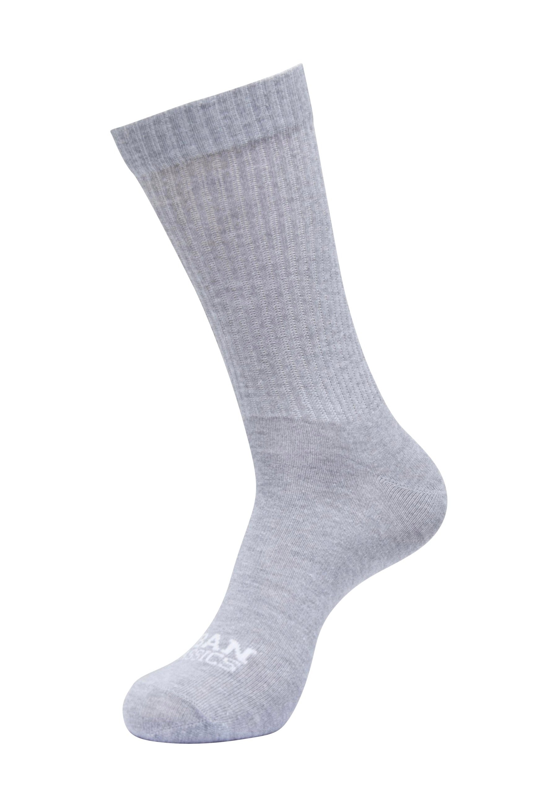 Urban Classics - Simple Flat Knit Pack Of 3 White/Black/Heathergrey - Socks | Neutral-Image