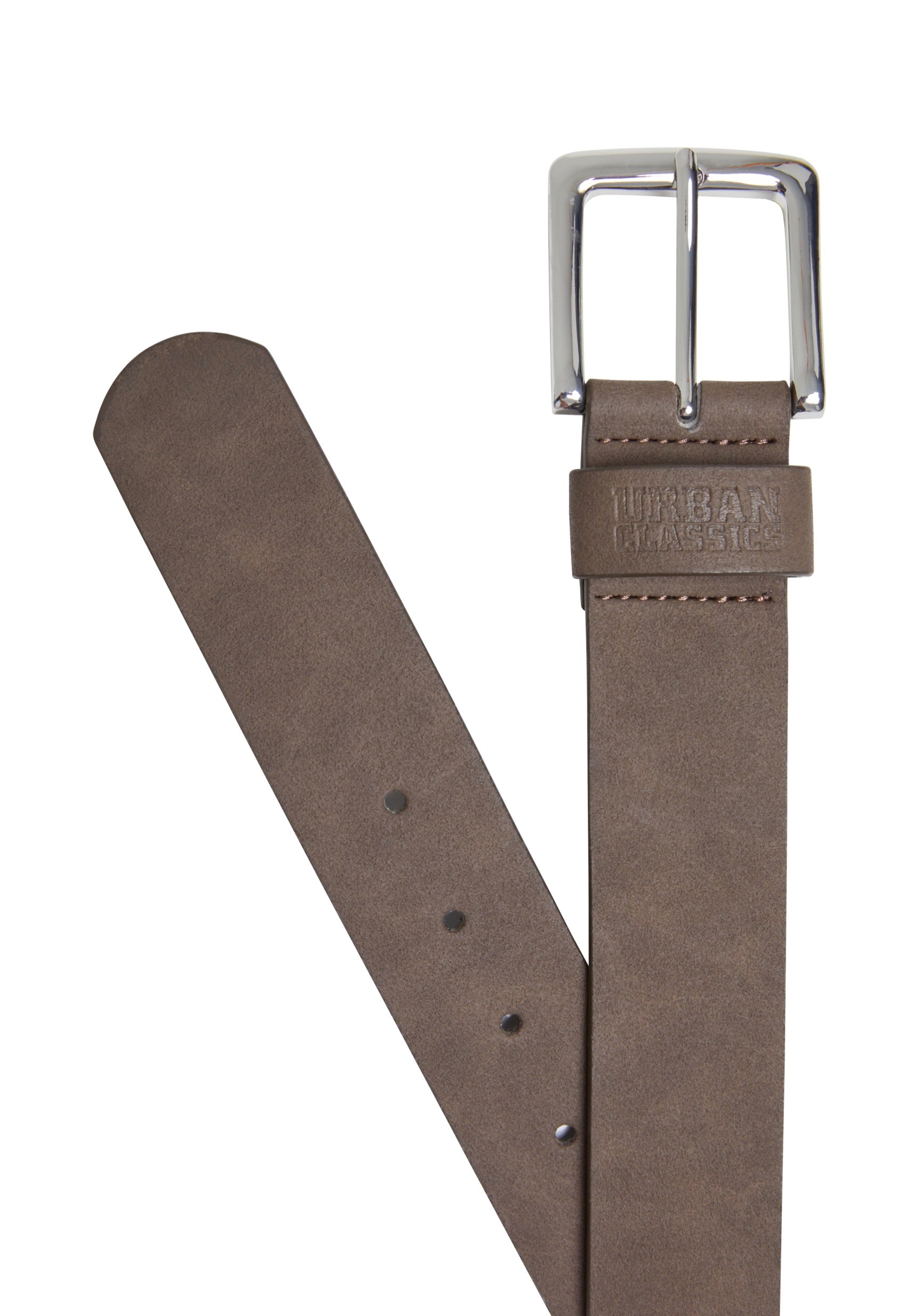 Urban Classics - Suede Leather Imitation Brown/Silver - Belt | Neutral-Image