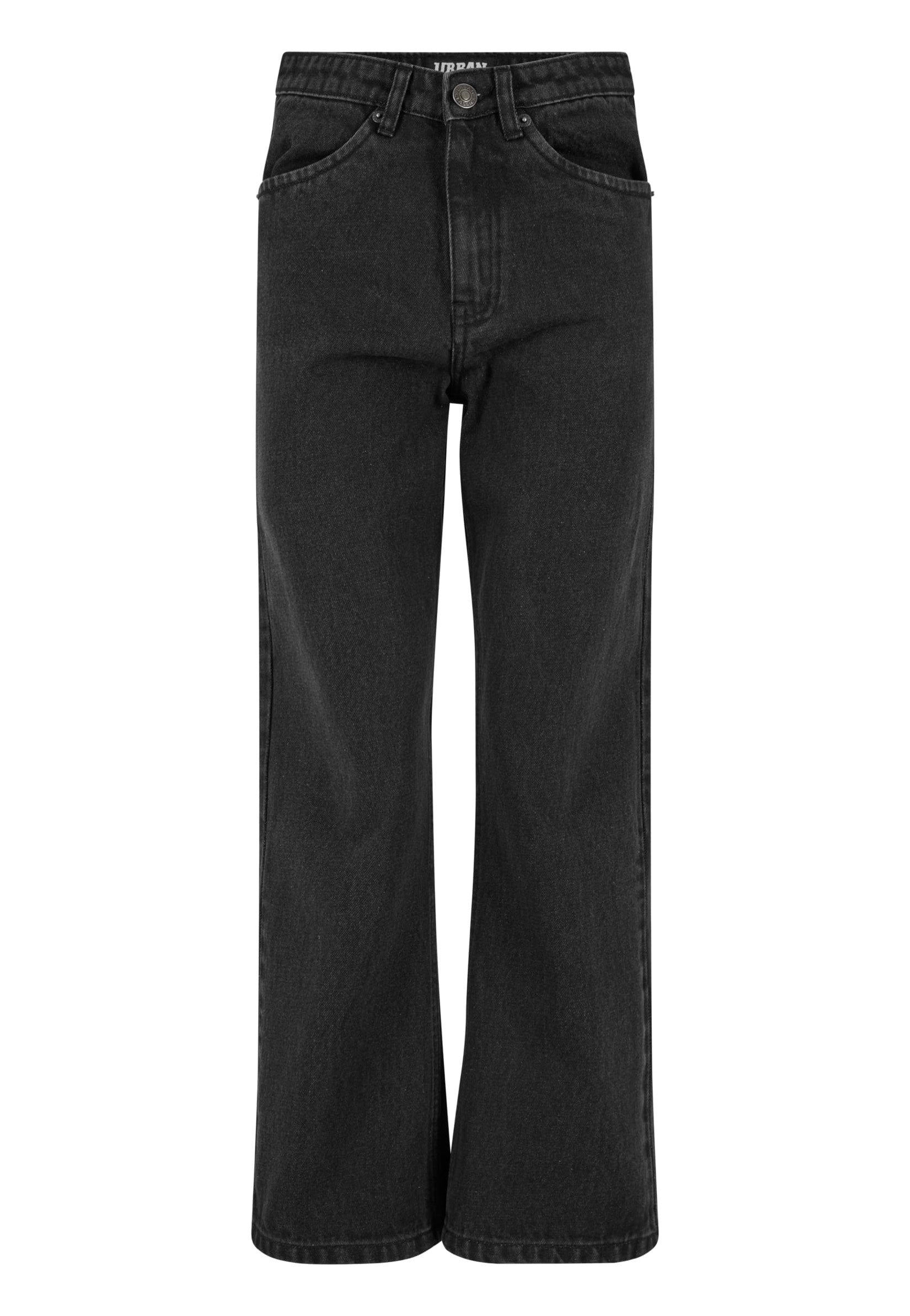 Urban Classics - Ladies Cropped Straight Leg Denim Black Washed - Jeans | Women-Image